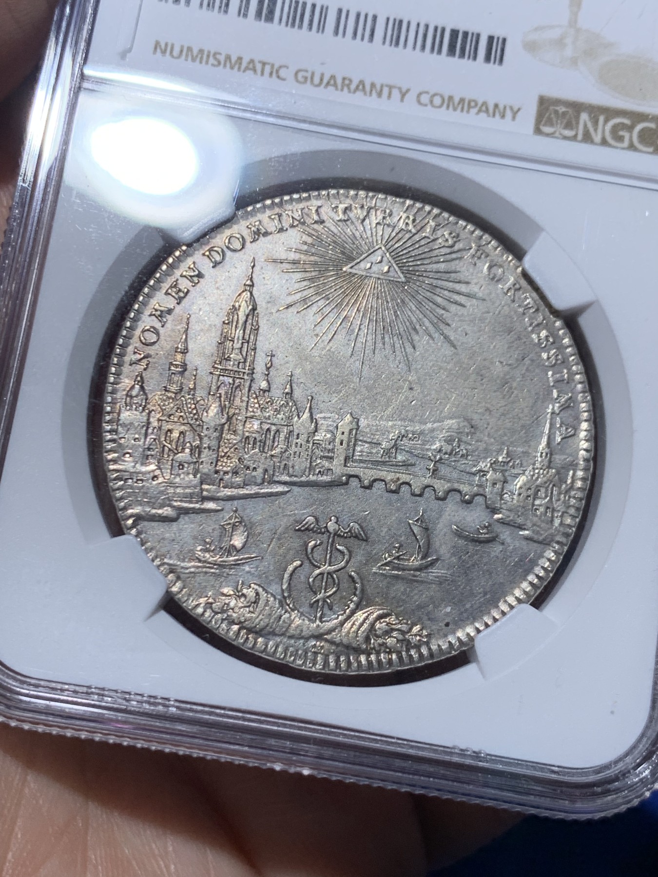 《竞宝斋》第259场-周日，周一 2场连拍 (全场包邮) NGC AUD 德国1772年法兰克福城市景观泰勒大银币