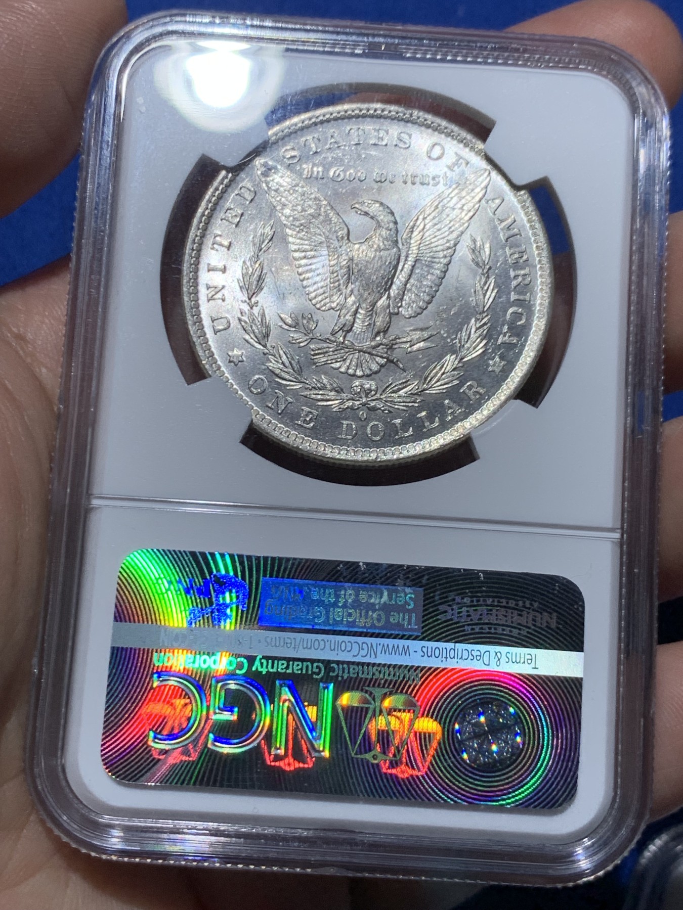 《竞宝斋》第259场-周日，周一 2场连拍 (全场包邮) NGC MS64 1883年O版 美国摩根银币