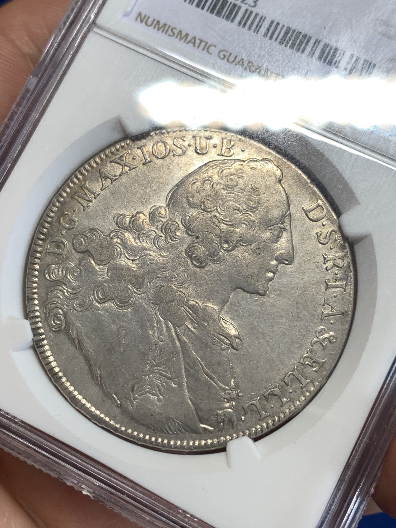 《竞宝斋》第259场-周日，周一 2场连拍 (全场包邮) NGC XF45 德国巴伐利亚1764年圣母抱婴泰勒银币