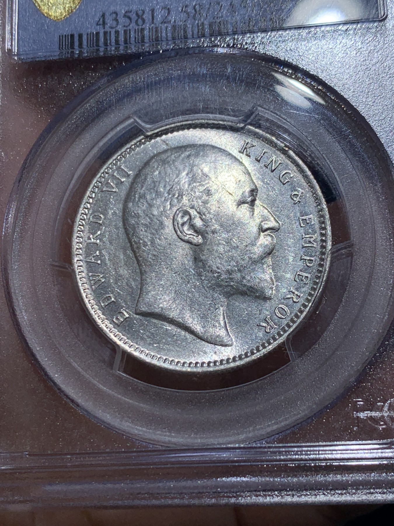 《竞宝斋》第259场-周日，周一 2场连拍 (全场包邮) PCGS AU58 英属印度1906C年1卢比银币