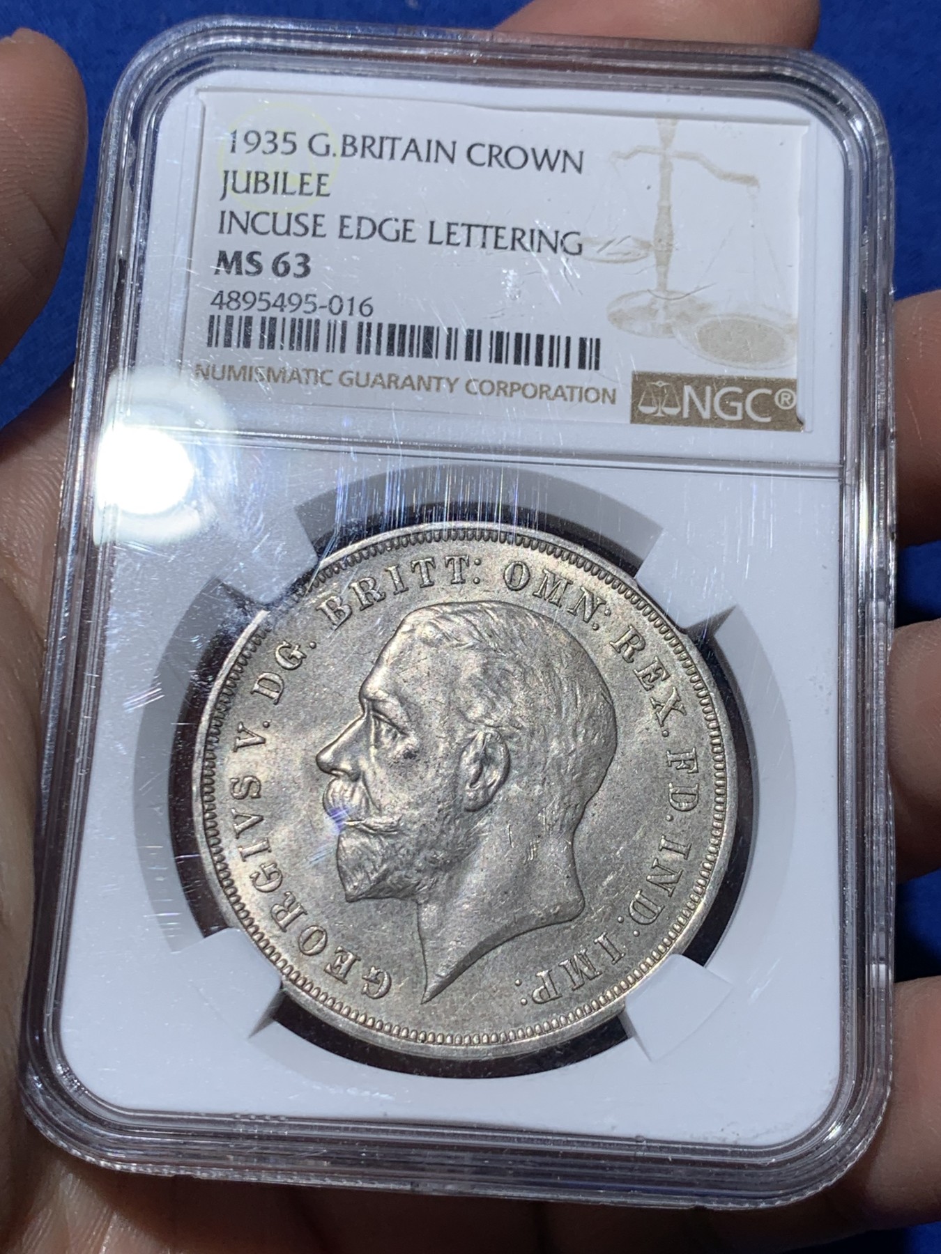 《竞宝斋》第259场-周日，周一 2场连拍 (全场包邮) NGC MS63 1935年英国乔治五世木马剑克朗银币