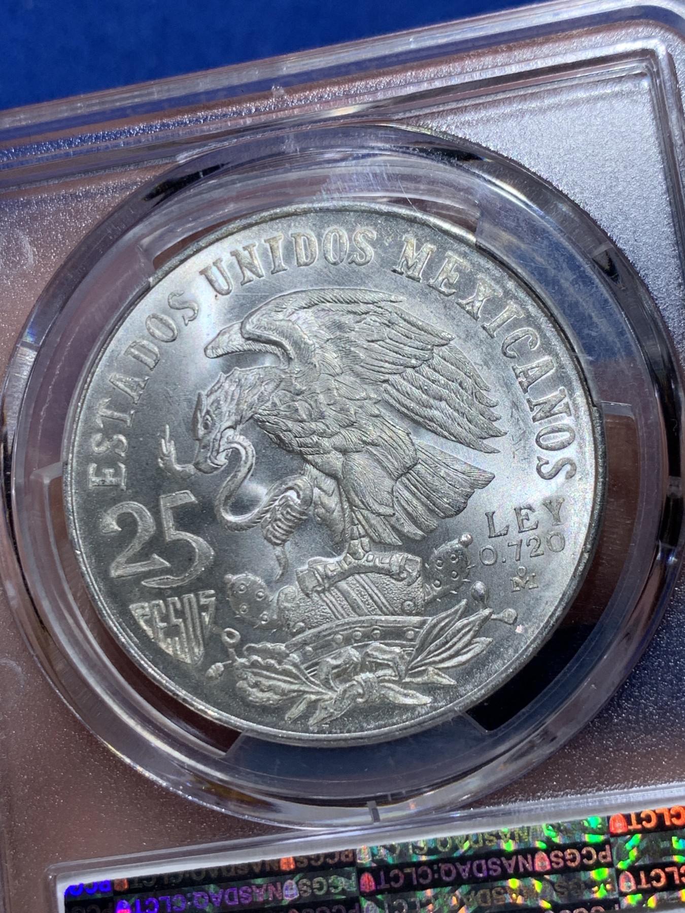 《竞宝斋》第259场-周日，周一 2场连拍 (全场包邮) PCGS MS66 1968年墨西哥奥运会纪念25比索银币