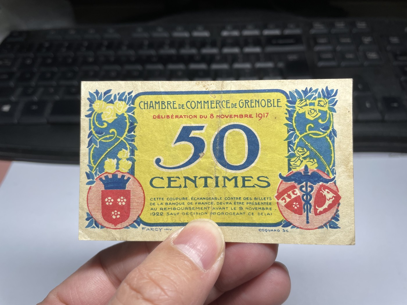 2024年集古藏今外币拍卖第四期-第9场—（总第39拍） 少见1917年法国紧急状态时期50分