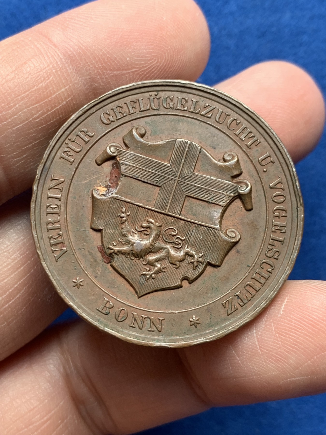 《竞宝斋》第259场-周日，周一 2场连拍 (全场包邮) 20世纪初德国杰出成就动物铜奖章 35.4mm 18.6克