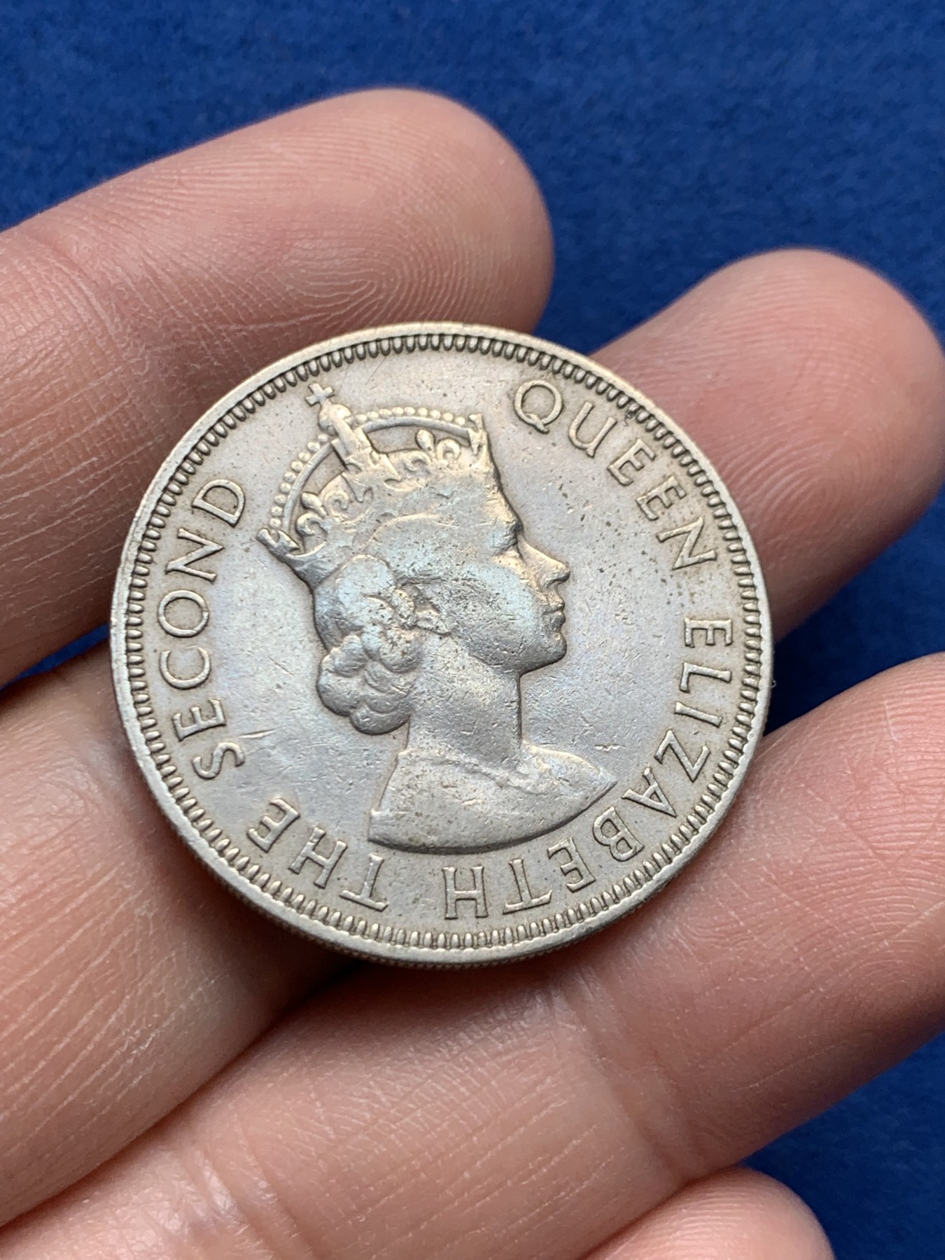 《竞宝斋》第259场-周日，周一 2场连拍 (全场包邮) 1954年英属塞舌尔1卢比铜镍币