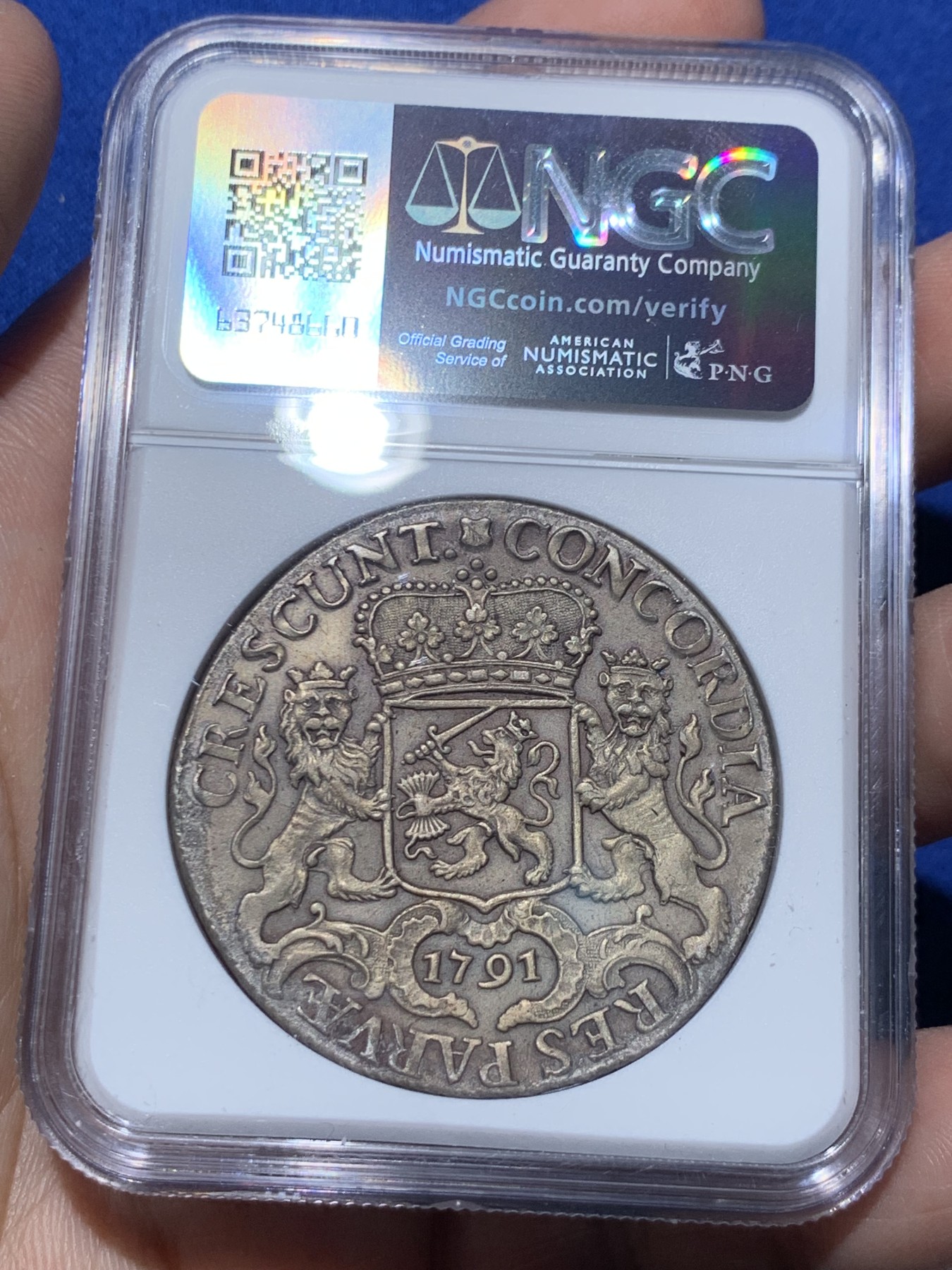 《竞宝斋》第259场-周日，周一 2场连拍 (全场包邮) NGC UNCD 荷兰 1791年 乌特勒支 骑士大马剑 1杜卡特银币 细节极好