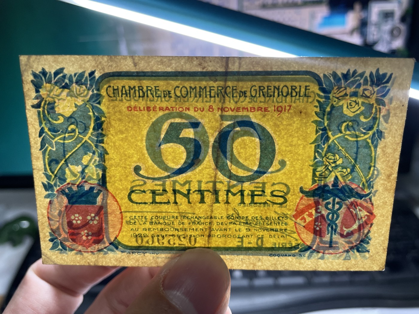 2024年集古藏今外币拍卖第四期-第9场—（总第39拍） 少见1917年法国紧急状态时期50分