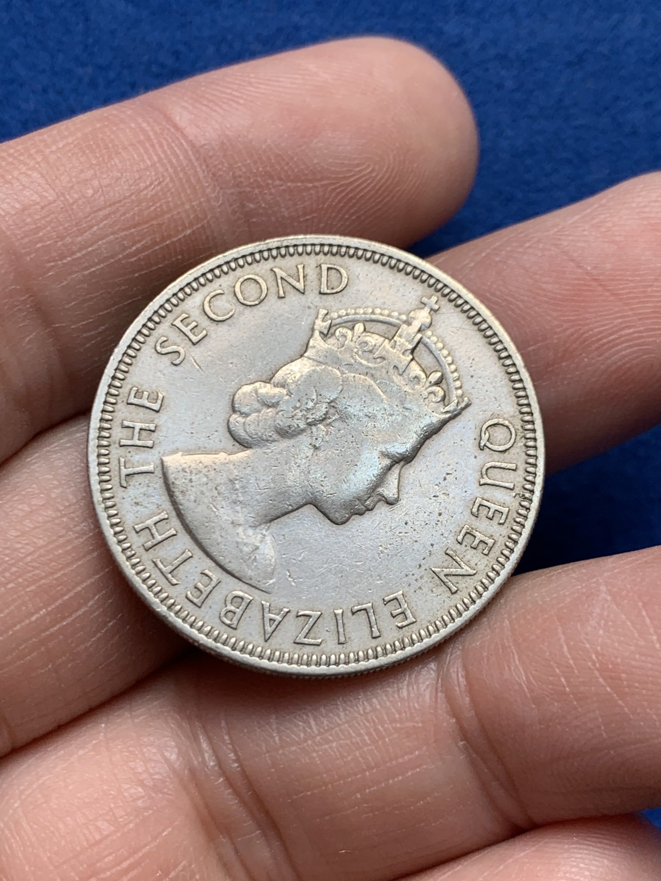 《竞宝斋》第259场-周日，周一 2场连拍 (全场包邮) 1954年英属塞舌尔1卢比铜镍币