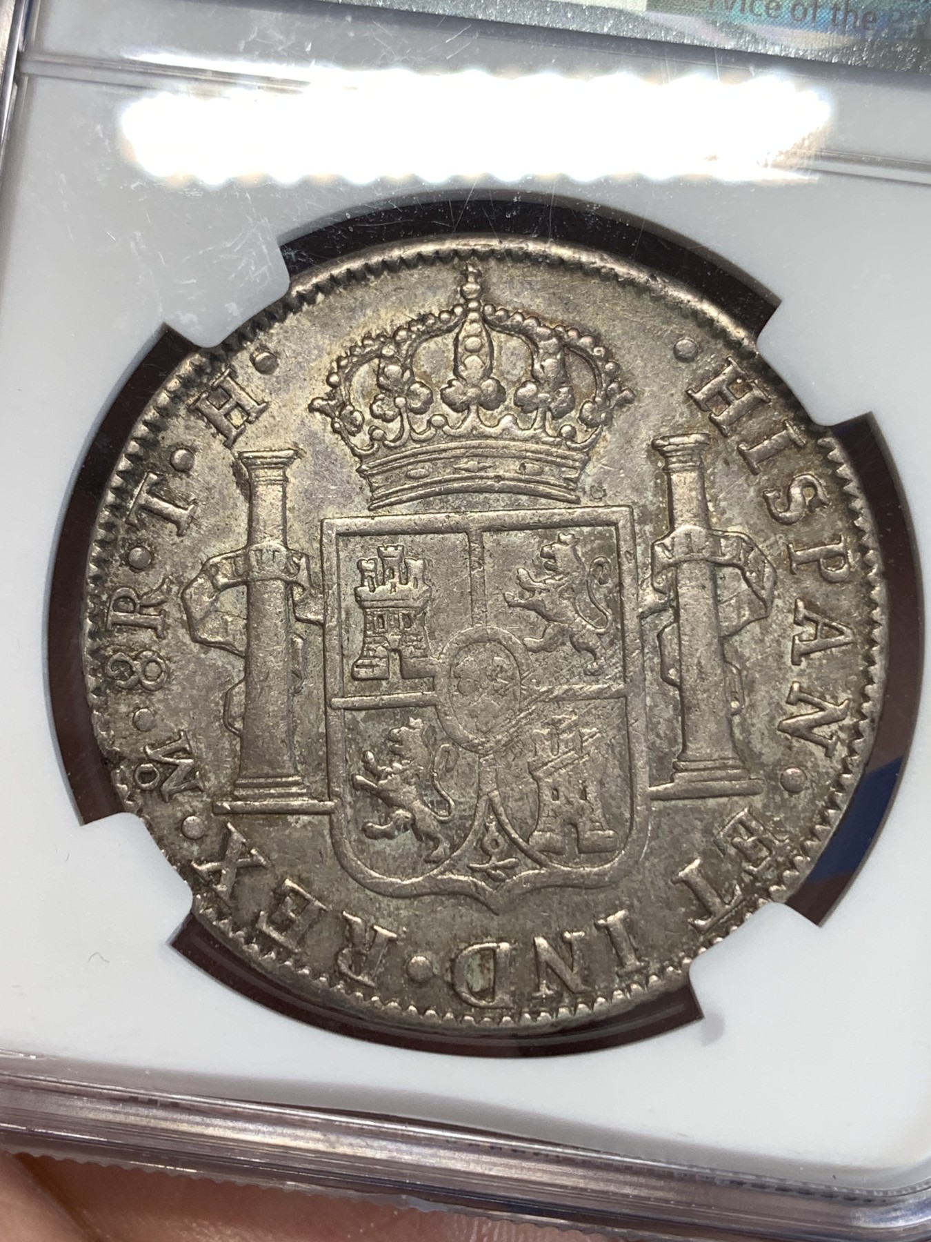 《竞宝斋》第259场-周日，周一 2场连拍 (全场包邮) NGC AU50 西属墨西哥1806卡洛斯四世双柱大银币