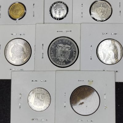 巴斯克收藏第253期 散币专场 4月23/24/25 号三场连拍 全场包邮 - 拉美散币一组 8枚