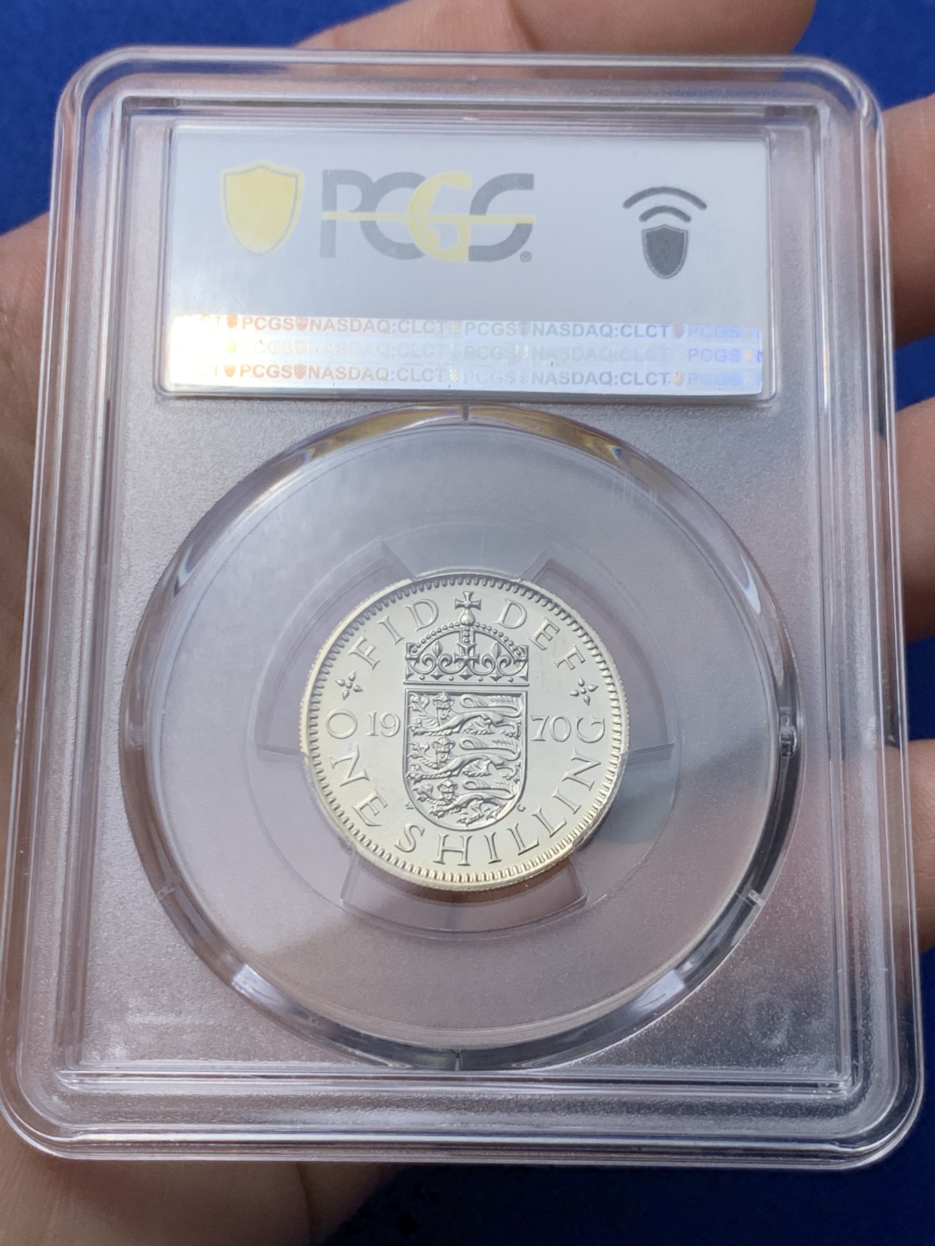 《竞宝斋》第259场-周日，周一 2场连拍 (全场包邮) PCGS PR68 英国1970年伊丽莎白二世女王精制1先令 极致品相 十二进制关门币