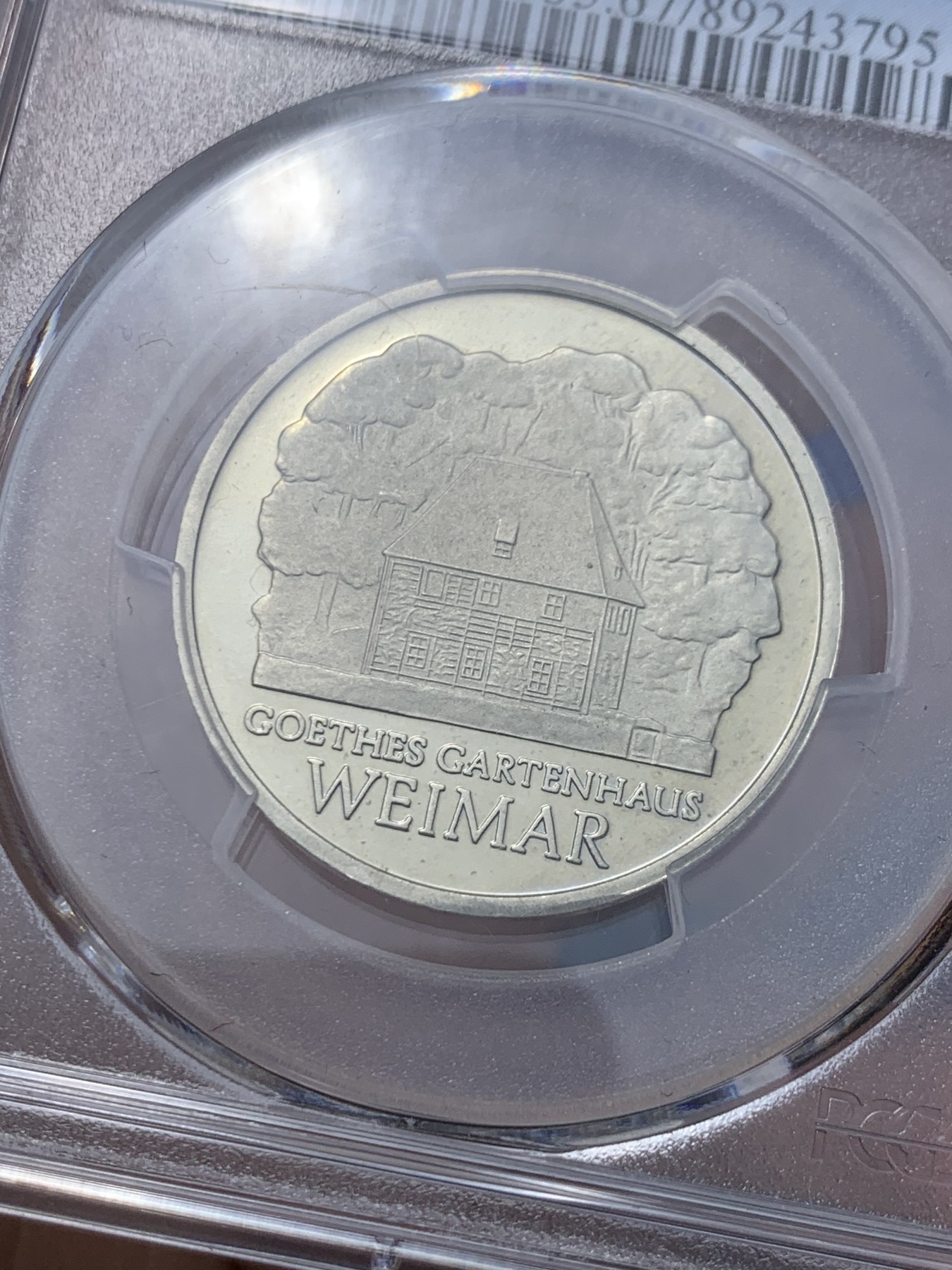 《竞宝斋》第259场-周日，周一 2场连拍 (全场包邮) PCGS PR67DCAM 东德1982年歌德故居精制5马克，东德纪念币精制少见，铸造量仅5500枚