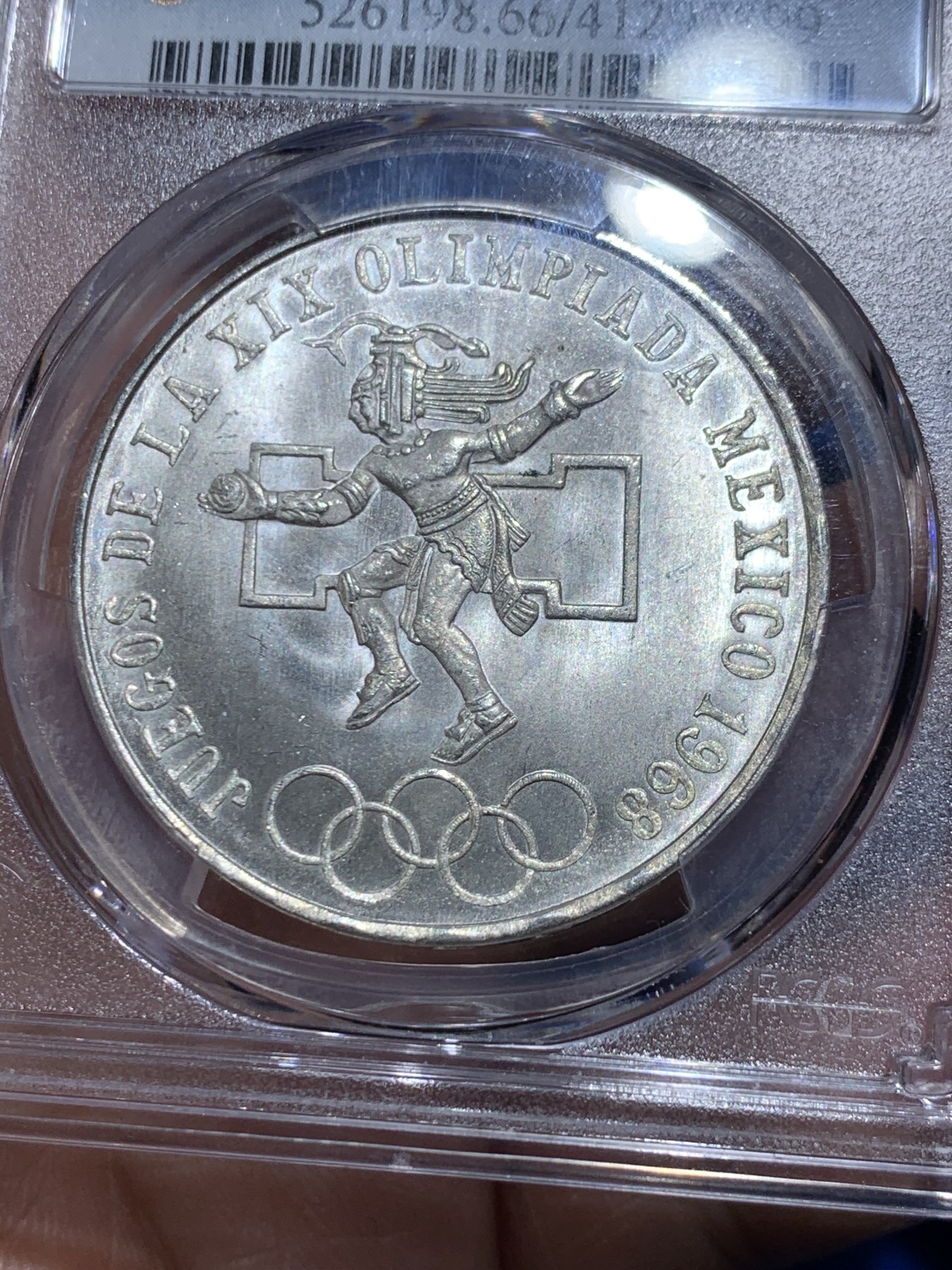 《竞宝斋》第259场-周日，周一 2场连拍 (全场包邮) PCGS MS66 1968年墨西哥奥运会纪念25比索银币