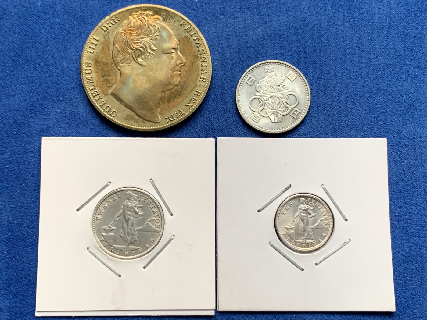 《竞宝斋》第259场-周日，周一 2场连拍 (全场包邮) 4枚一组 小银币3枚+黄铜一克朗1枚（1克朗为臆造品）