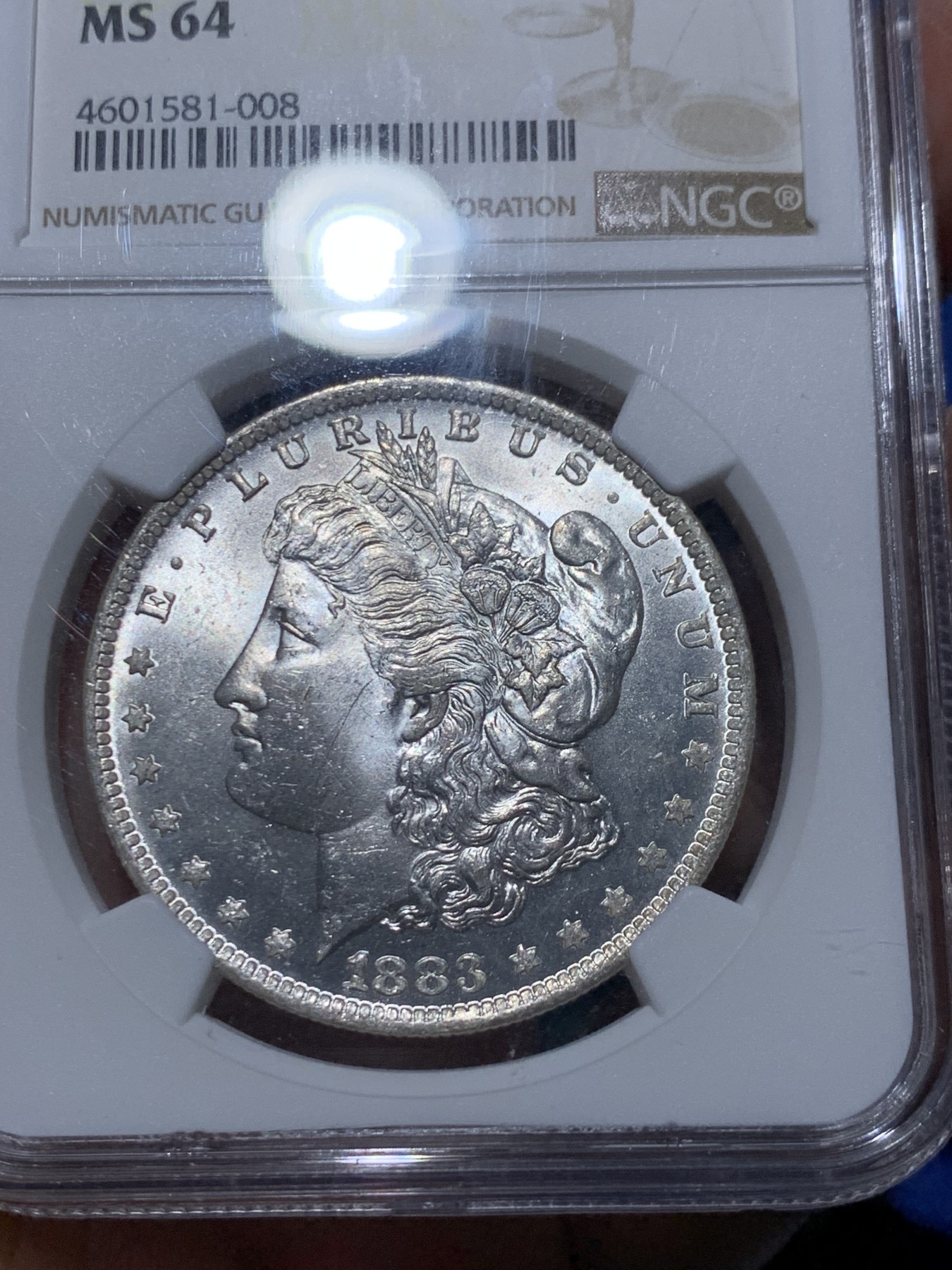 《竞宝斋》第259场-周日，周一 2场连拍 (全场包邮) NGC MS64 1883年O版 美国摩根银币