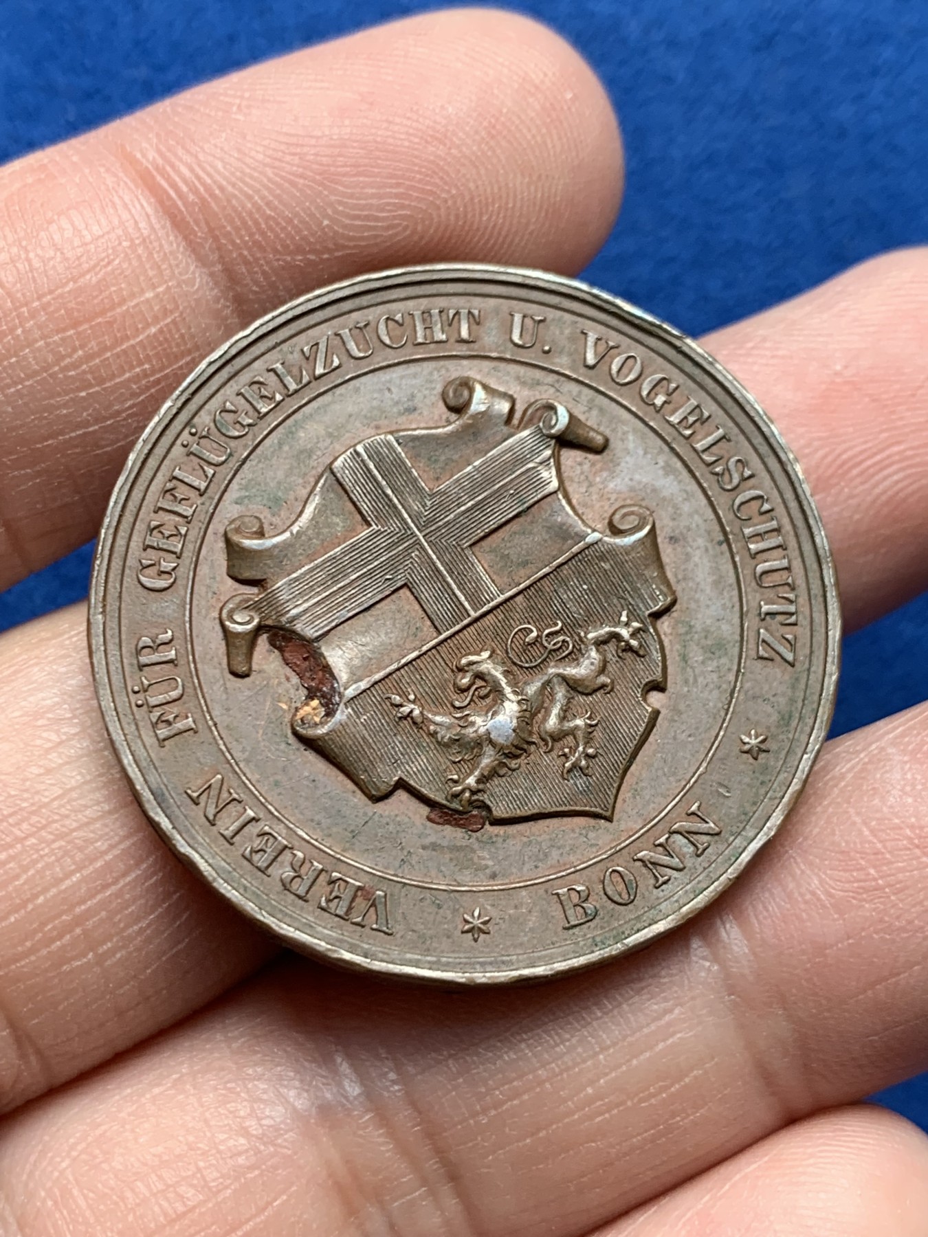 《竞宝斋》第259场-周日，周一 2场连拍 (全场包邮) 20世纪初德国杰出成就动物铜奖章 35.4mm 18.6克