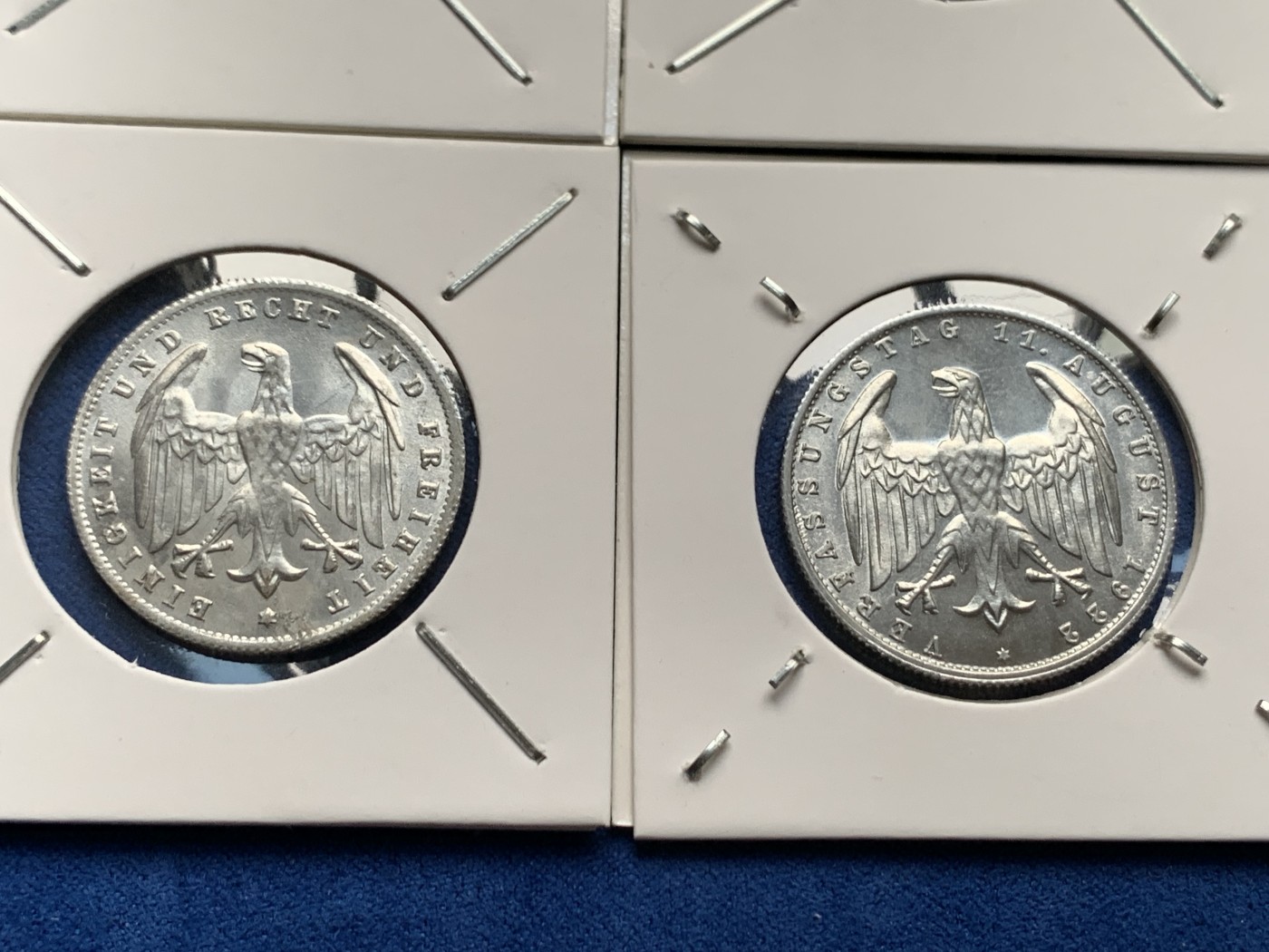 《竞宝斋》第259场-周日，周一 2场连拍 (全场包邮) 8枚一组 魏玛德国辅币 多枚UNC好品 有精力可以送评