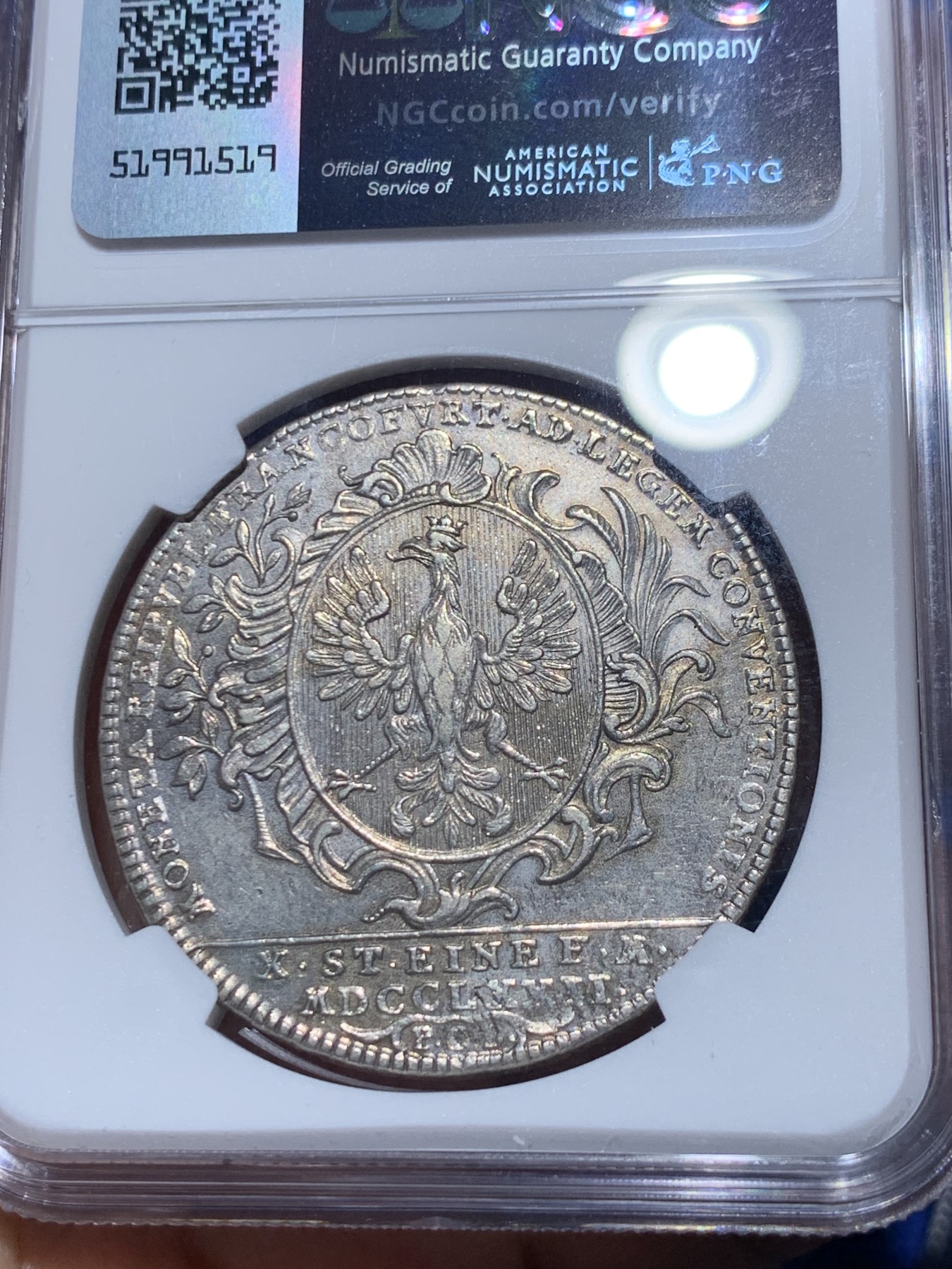 《竞宝斋》第259场-周日，周一 2场连拍 (全场包邮) NGC AUD 德国1772年法兰克福城市景观泰勒大银币