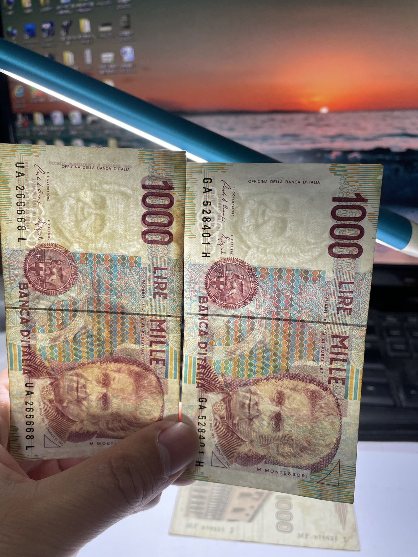 2024年集古藏今外币拍卖第四期-第9场—（总第39拍） 意大利1000里拉3张