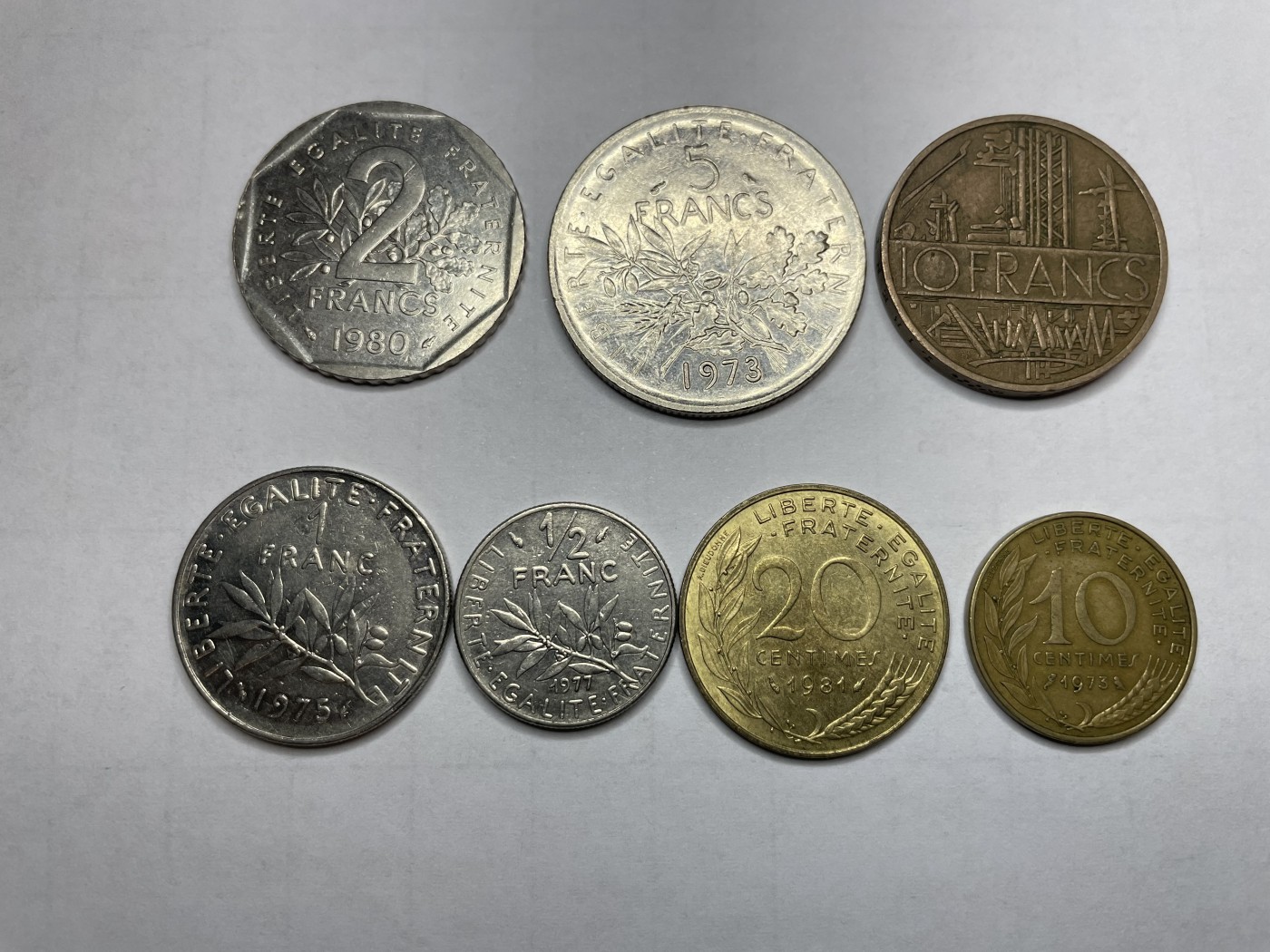 2024年集古藏今外币拍卖第四期-第10场—（总第40拍-本期拍完结算发货） 法国各面值7枚