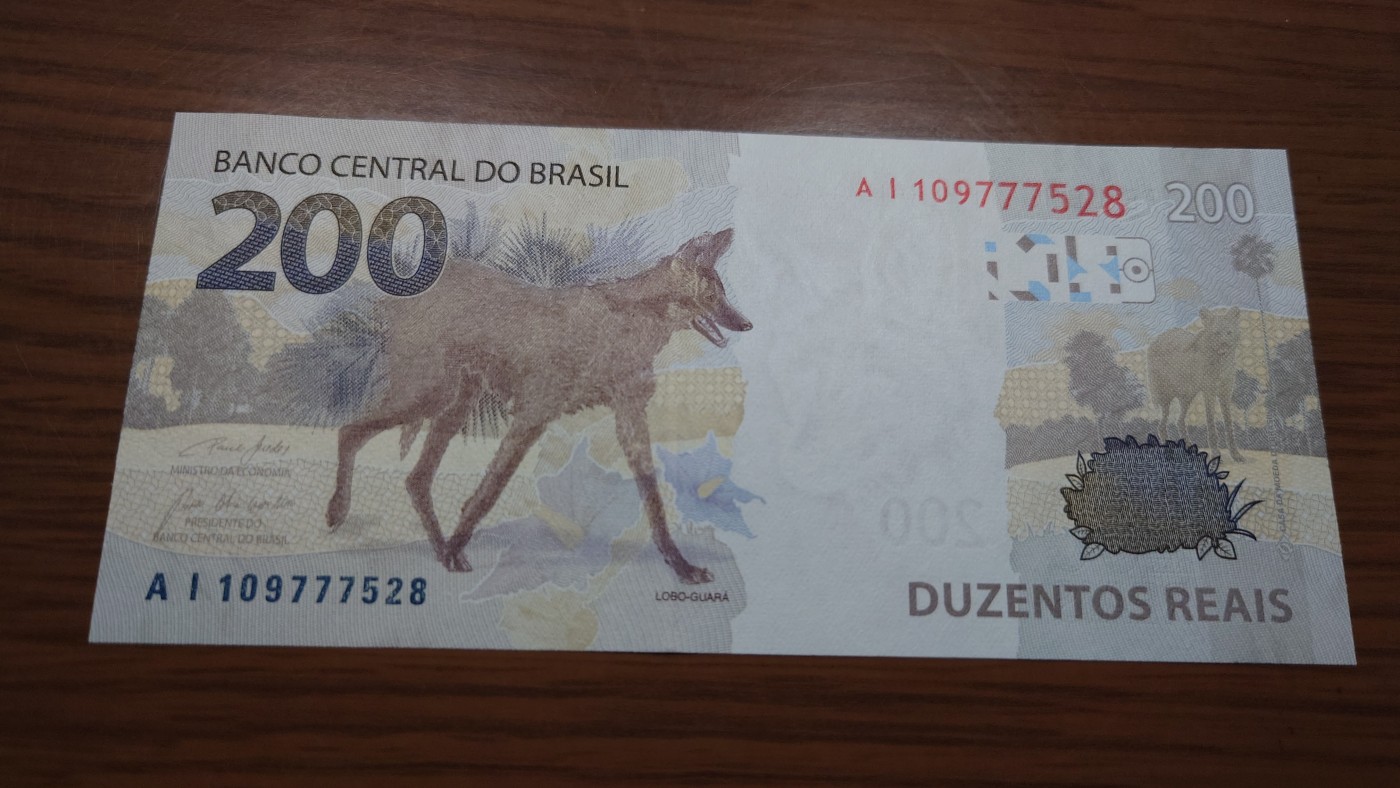 【世界钱币】精选微拍第101期暨2024年第12期  部分卖剩的新品裸钞评级币展销 2020年巴西200雷亚尔 全新绝品无4尾号528