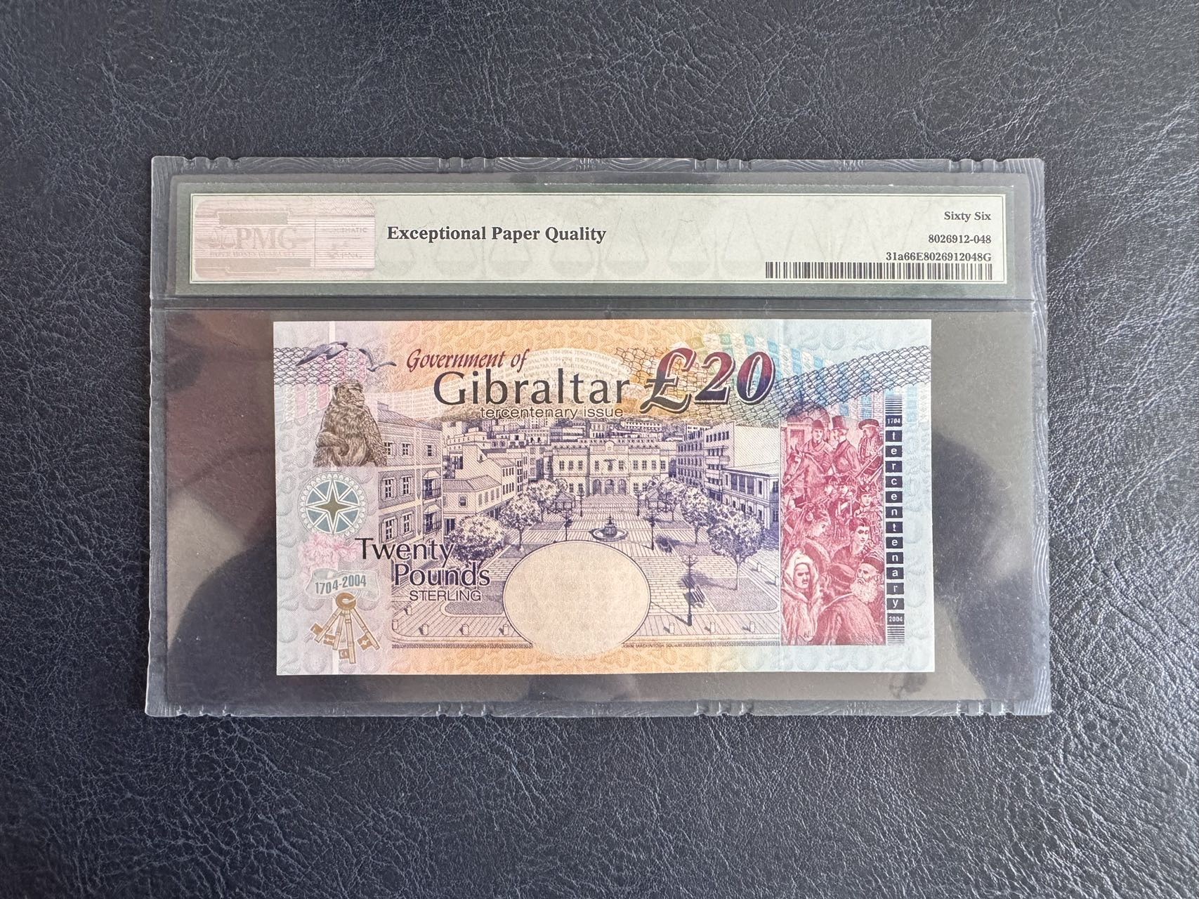 收藏联盟Quantum Auction 第339期拍卖  直布罗陀海峡2004年20镑英属管辖300周年纪念 PMG66 