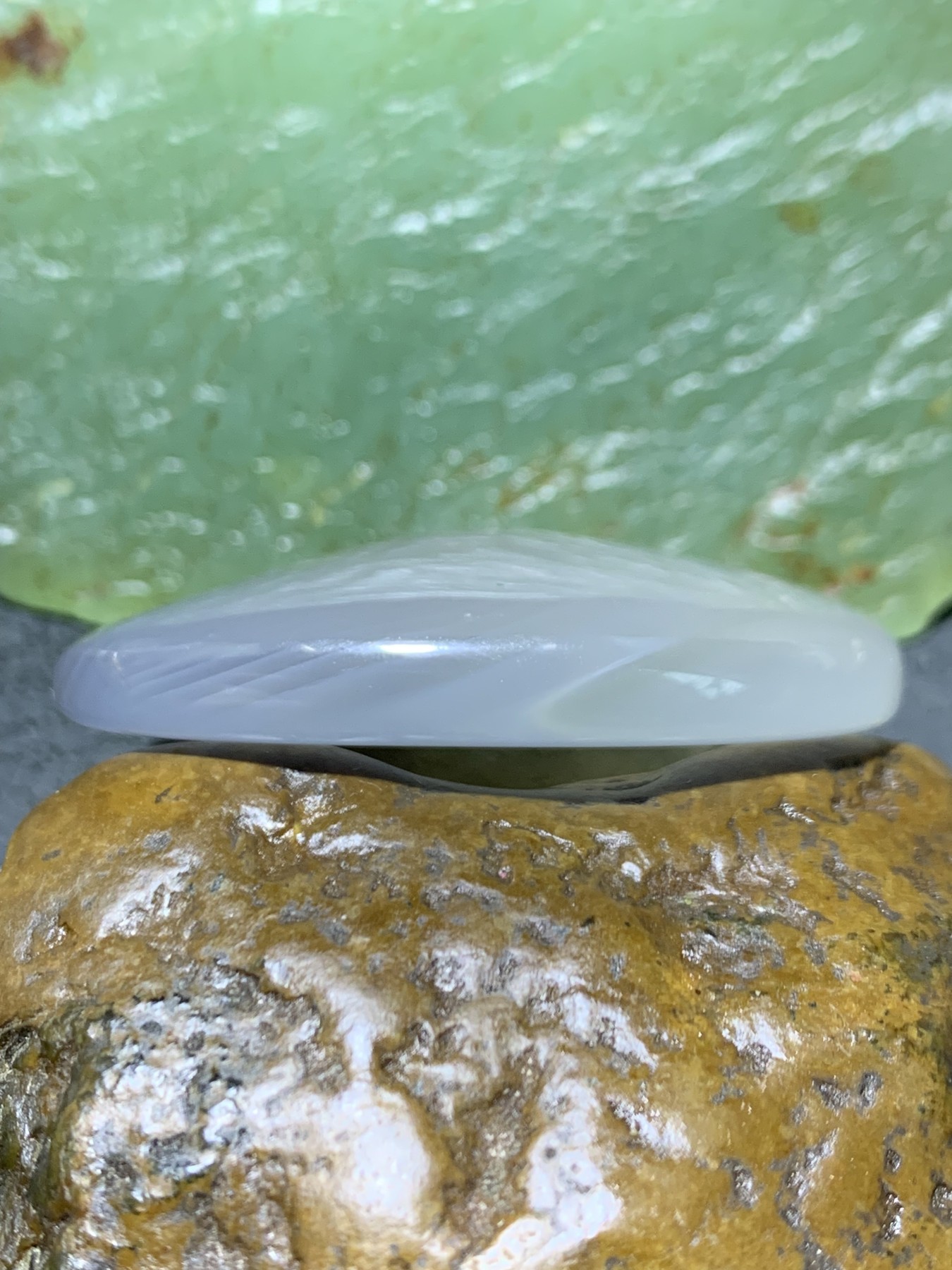 精美高玉化马达加斯加海洋玉髓草花纹牌子一个！
