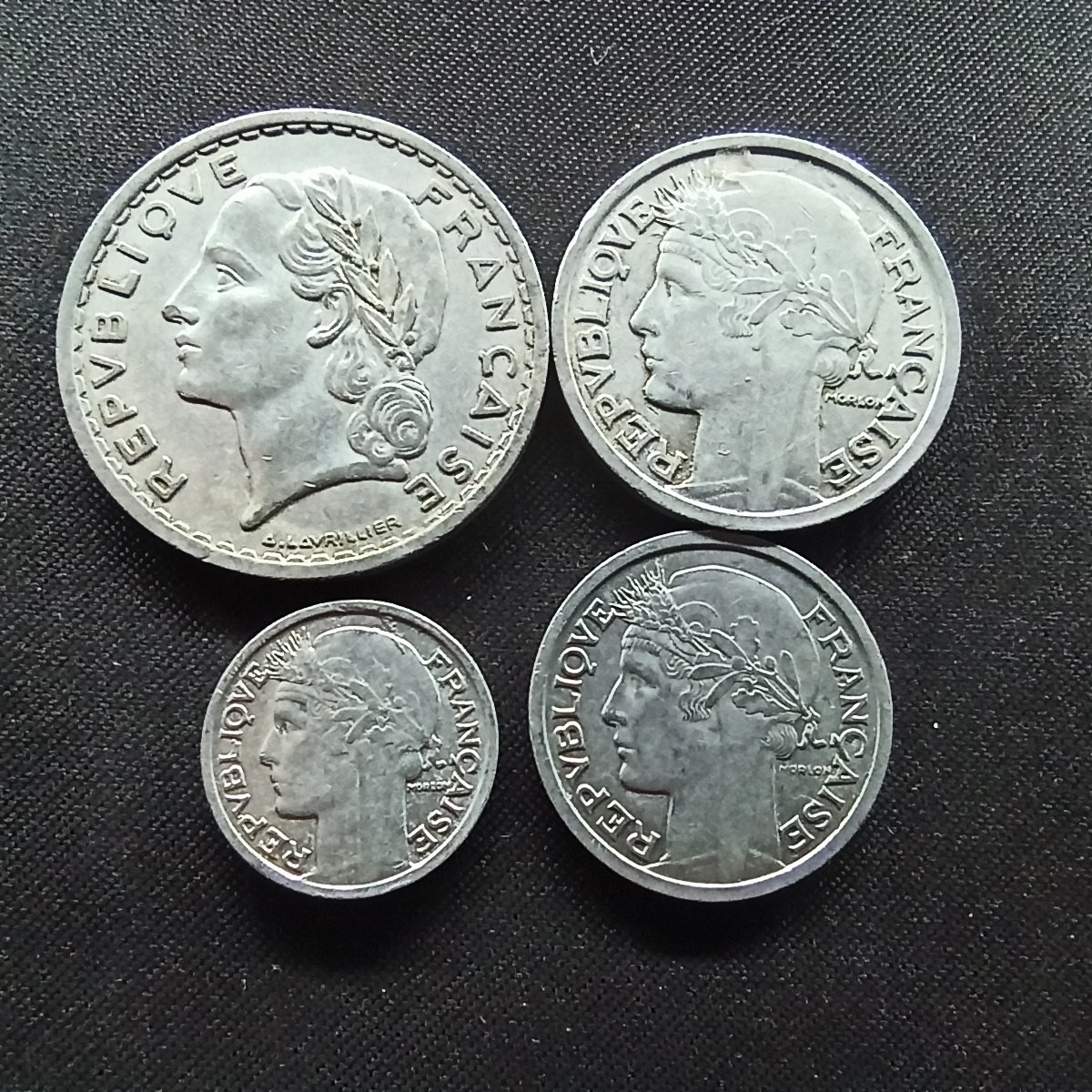 邮泉阁限时拍卖第二场 法国硬币专场 法国40-50年代铝币4枚