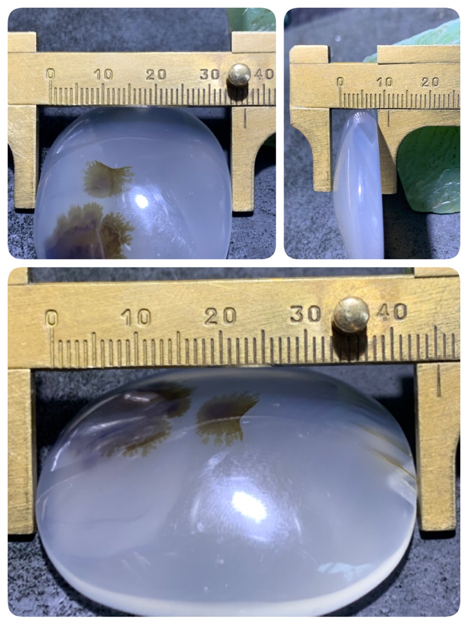 精美高玉化马达加斯加海洋玉髓草花纹牌子一个！