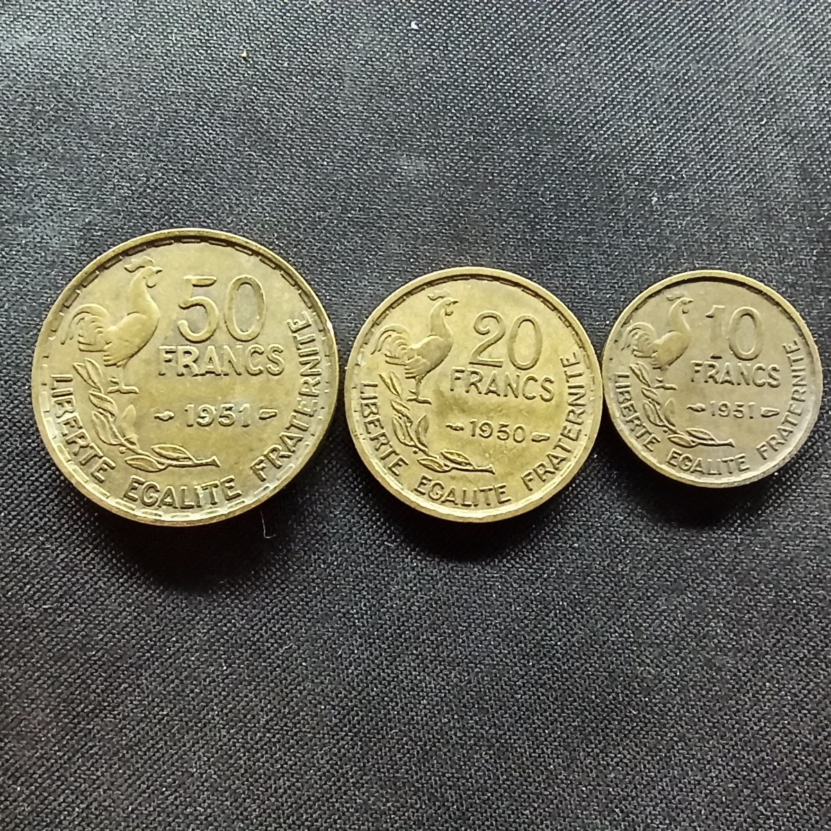 邮泉阁限时拍卖第二场 法国硬币专场 法国50年代铜币3枚