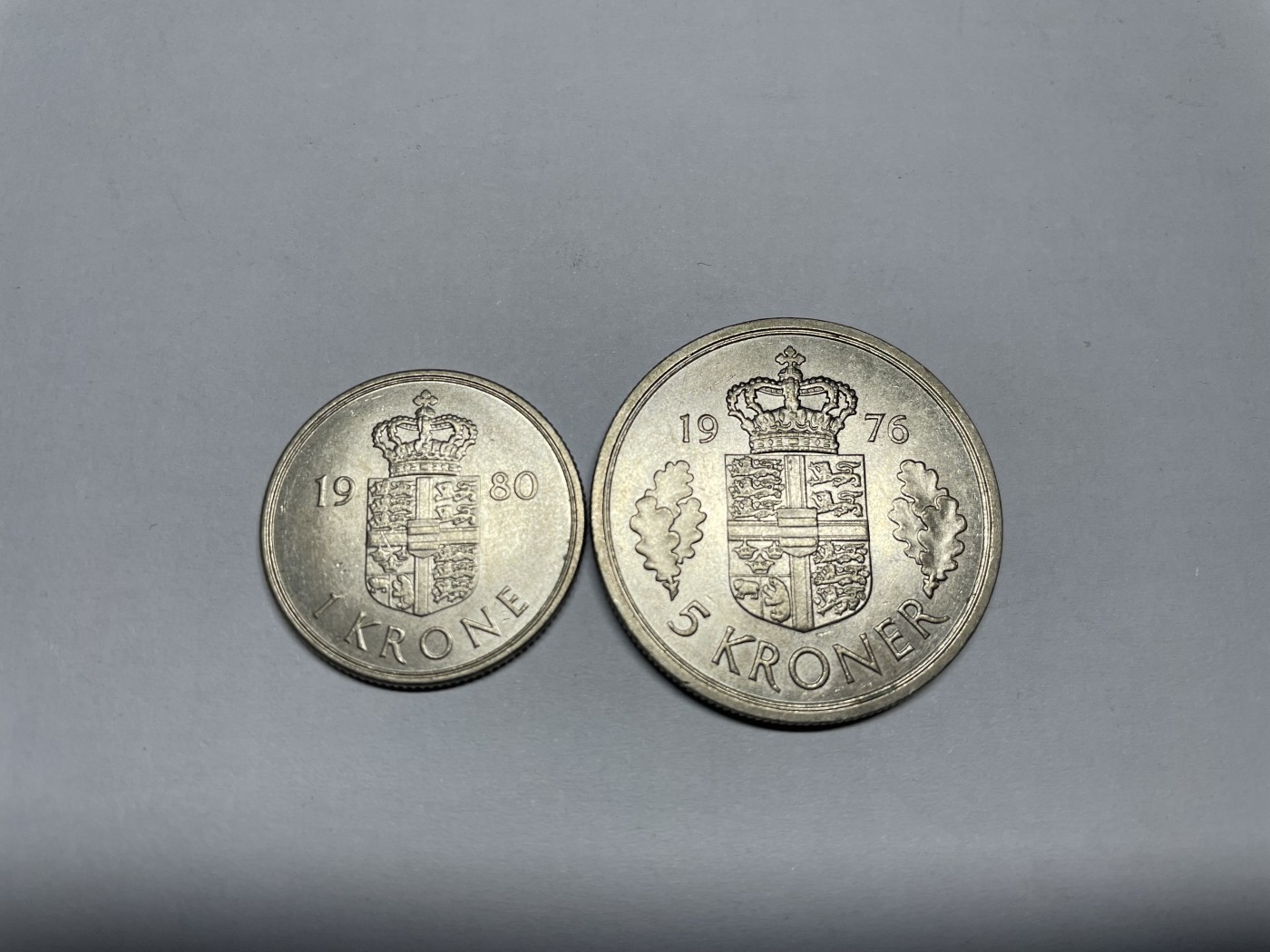 2024年集古藏今外币拍卖第四期-第10场—（总第40拍-本期拍完结算发货） 丹麦1克朗、5克朗2枚