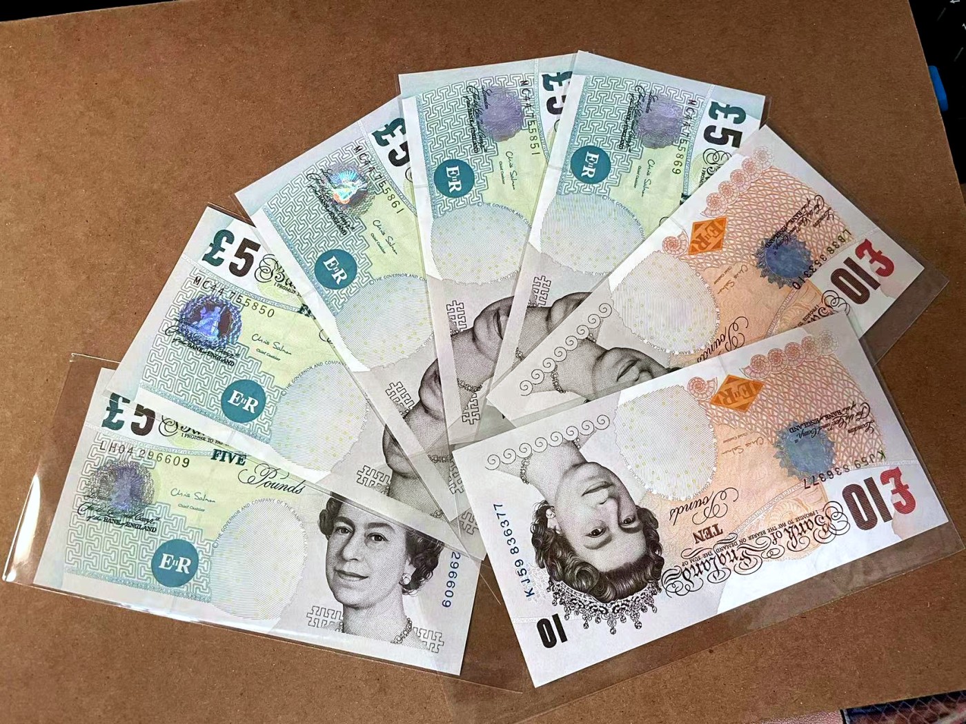 【Blue Auction】✨世界纸币精拍第462期【精】 【一组7张】英国 E序列5-10镑一组 全新UNC