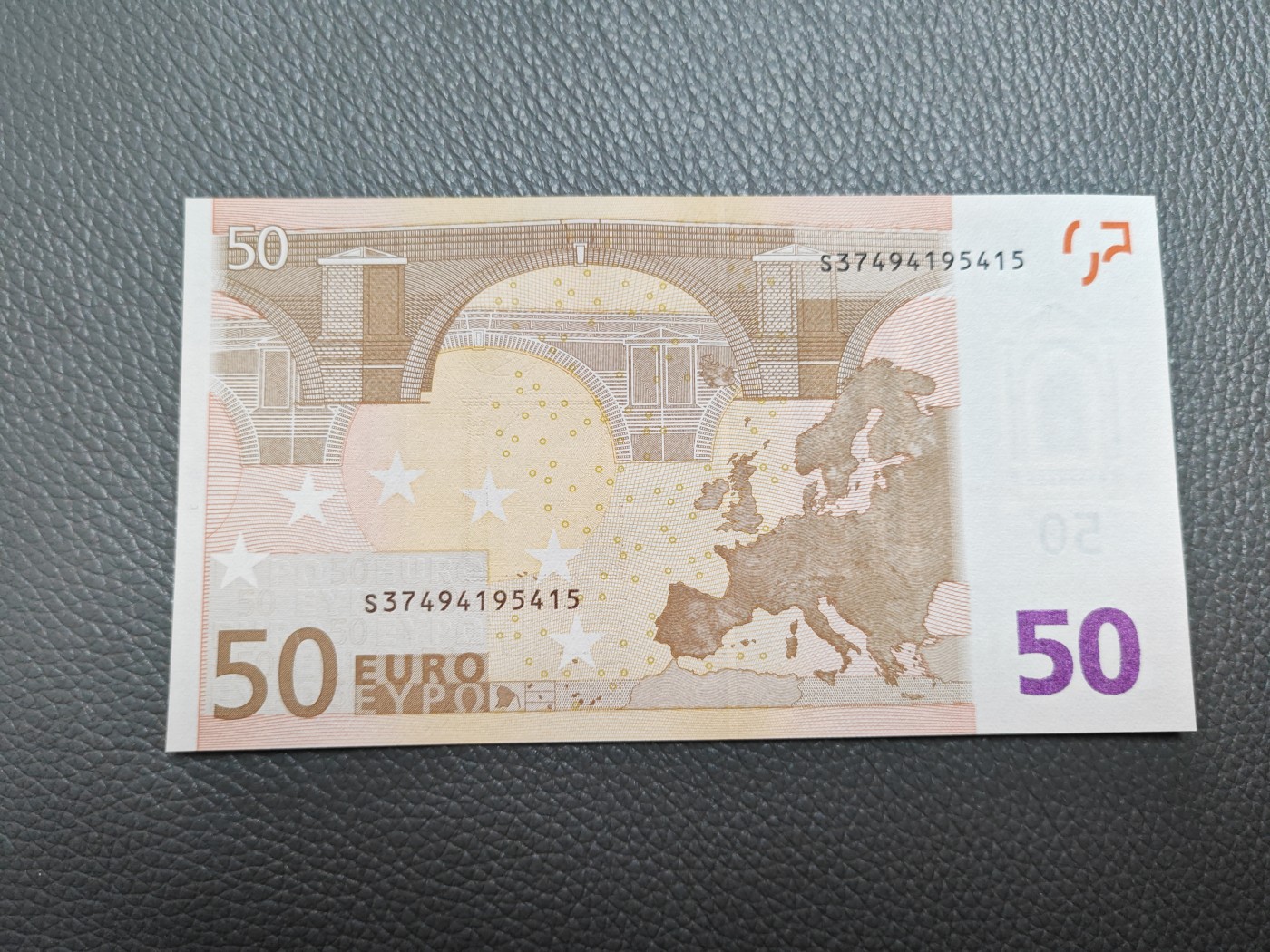 欧盟纸币Euro 2002版 50欧元 二签  S冠意大利版 全新UNC