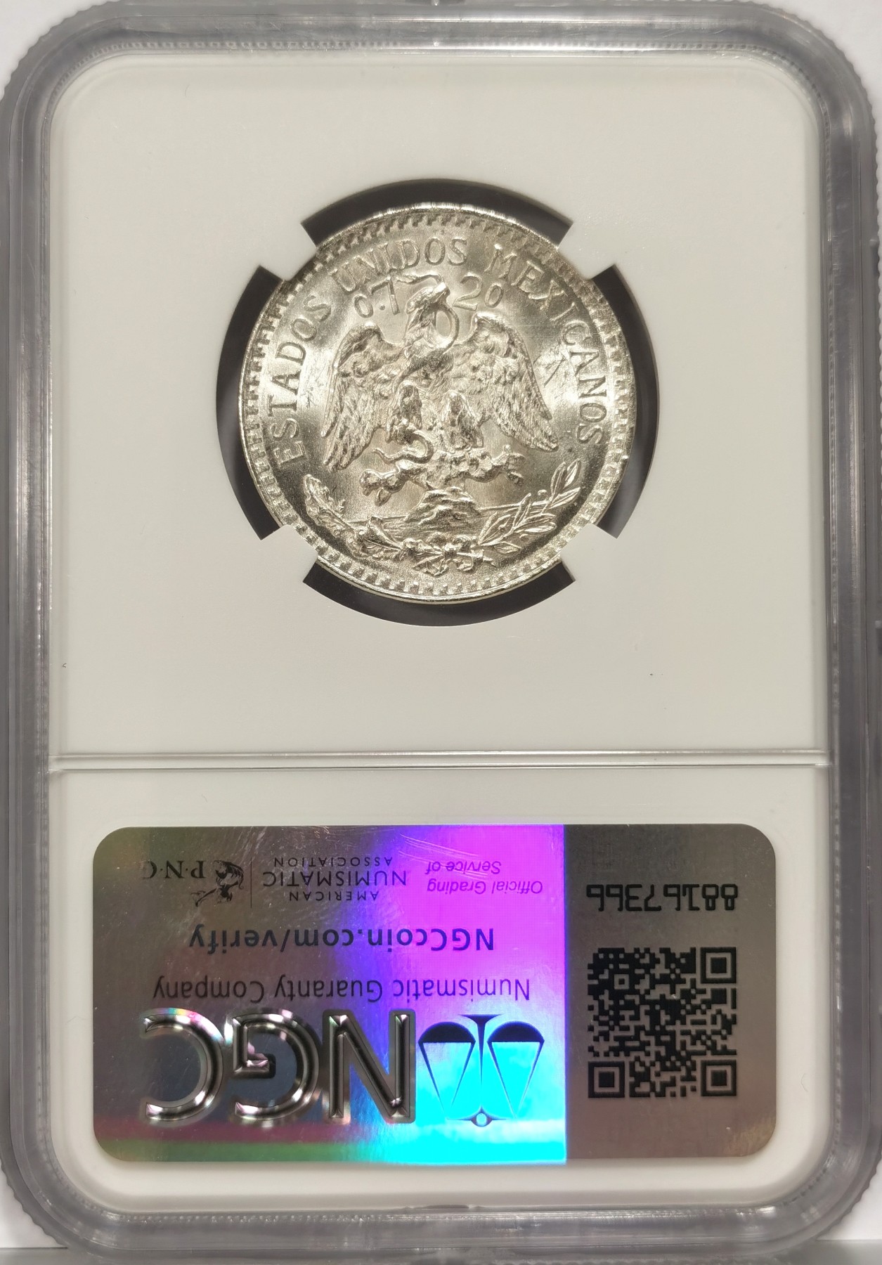 博洋堂世界钱币拍卖第086期（全场包邮） NGC MS66 墨西哥1945年50分鹰洋银币，顶级高分