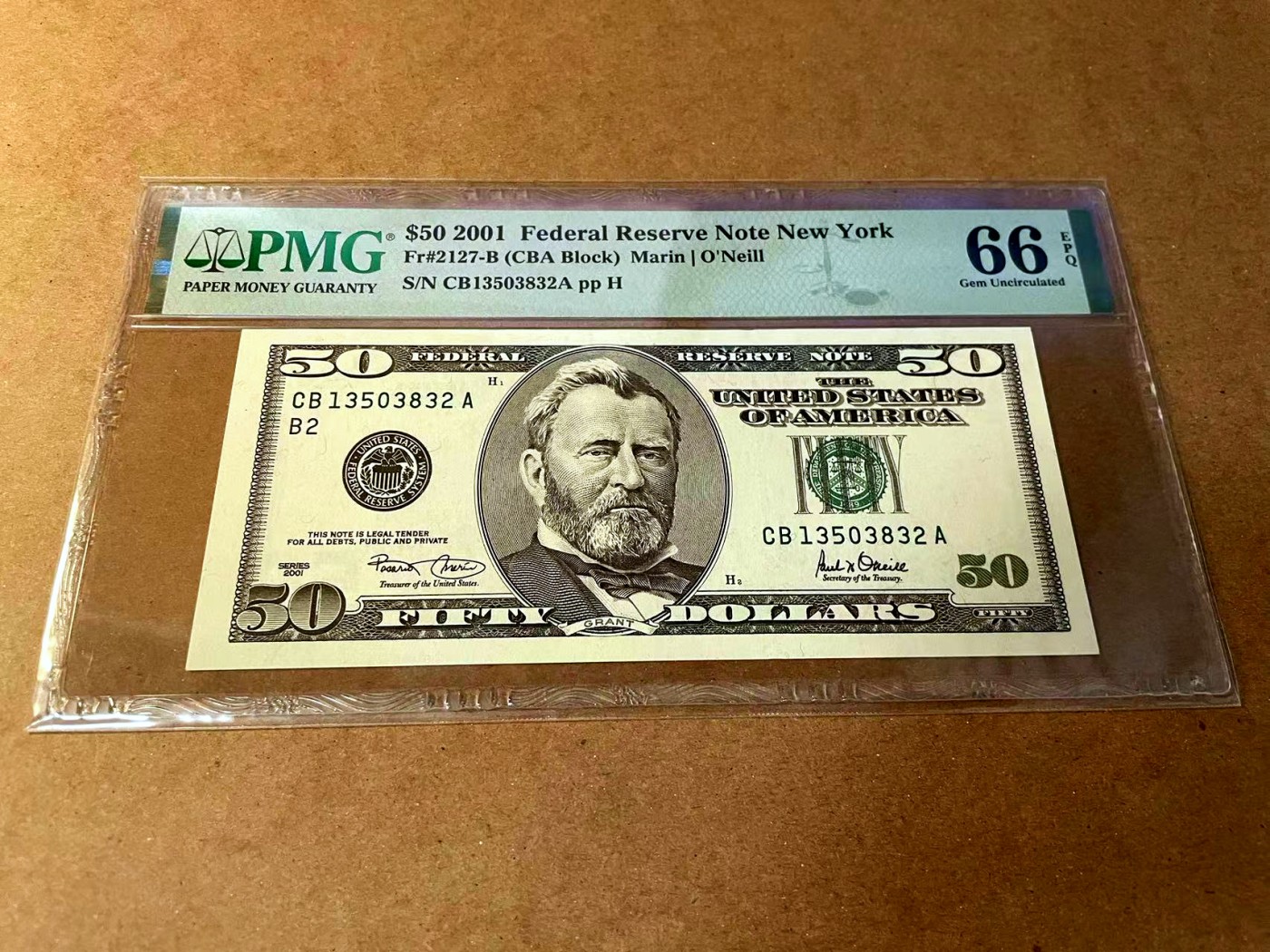 【Blue Auction】✨世界纸币精拍第462期【精】 【无47】美国 2001年50美金 PMG66EPQ