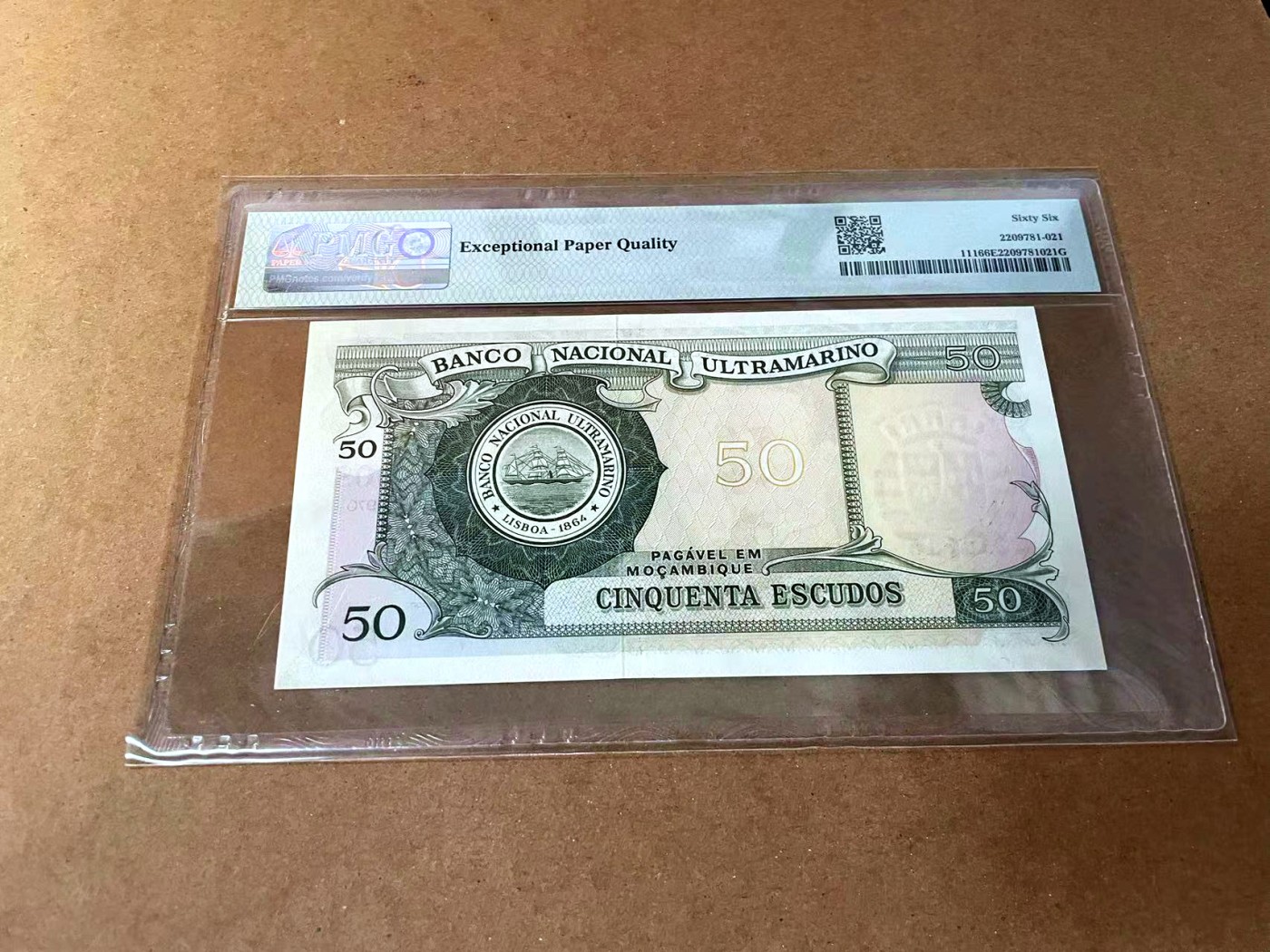 【Blue Auction】✨世界纸币精拍第462期【精】 【无47】莫桑比克 1970年50埃斯库多PMG66EPQ 