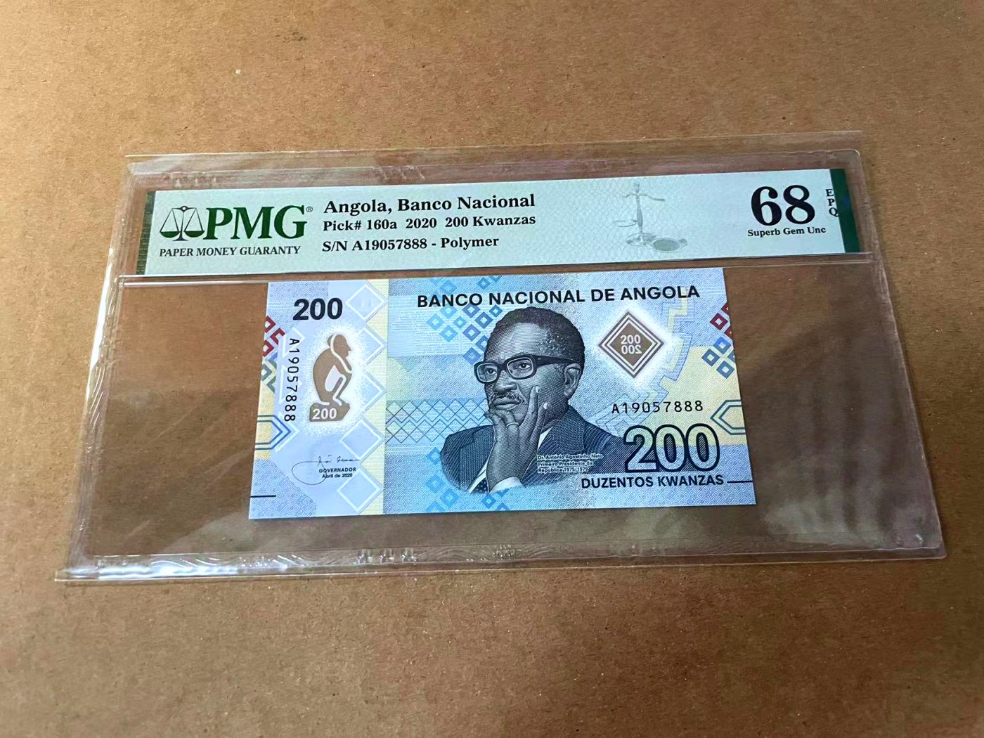 【Blue Auction】✨世界纸币精拍第462期【精】 【888豹子号】安哥拉 2020年200科瓦查 PMG68EPQ 超高分