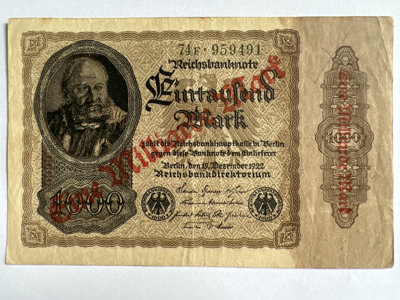 第576期 纸币专场 （无押金，捡漏，全场50包邮，偏远地区除外，接收代拍业务） 德国1000马克