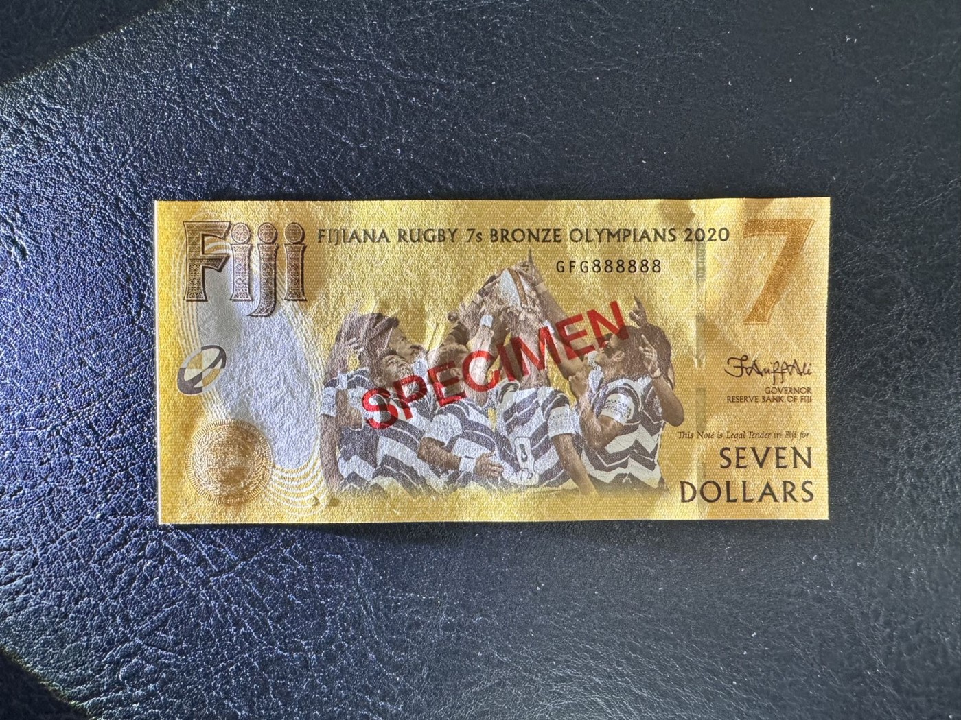 收藏联盟Quantum Auction 第339期拍卖  斐济2020年7元奥运夺奖纪念钞全同8号样钞 品相全新UNC