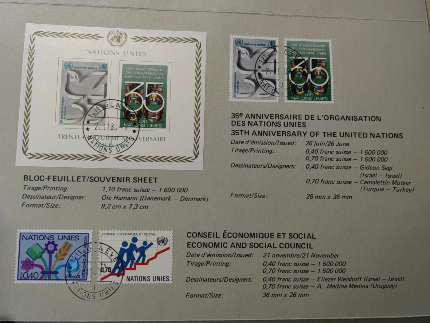 多国邮封✌（拍卖专场）精品🔥专场 第61场 联合国1980年 邮册（含9张邮票）