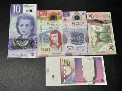 《外钞收藏家》第三百六十期（连拍第一场） - 六张精美塑料钞 全新UNC