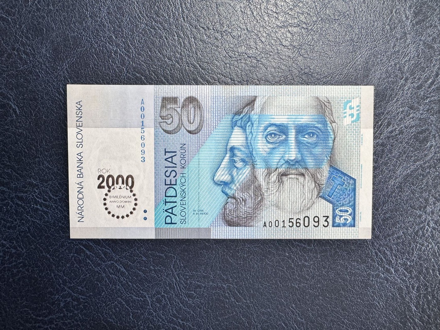 收藏联盟Quantum Auction 第339期拍卖  斯洛伐克2000年50克朗千禧年纪念钞 品相UNC- 黄斑 号码无47