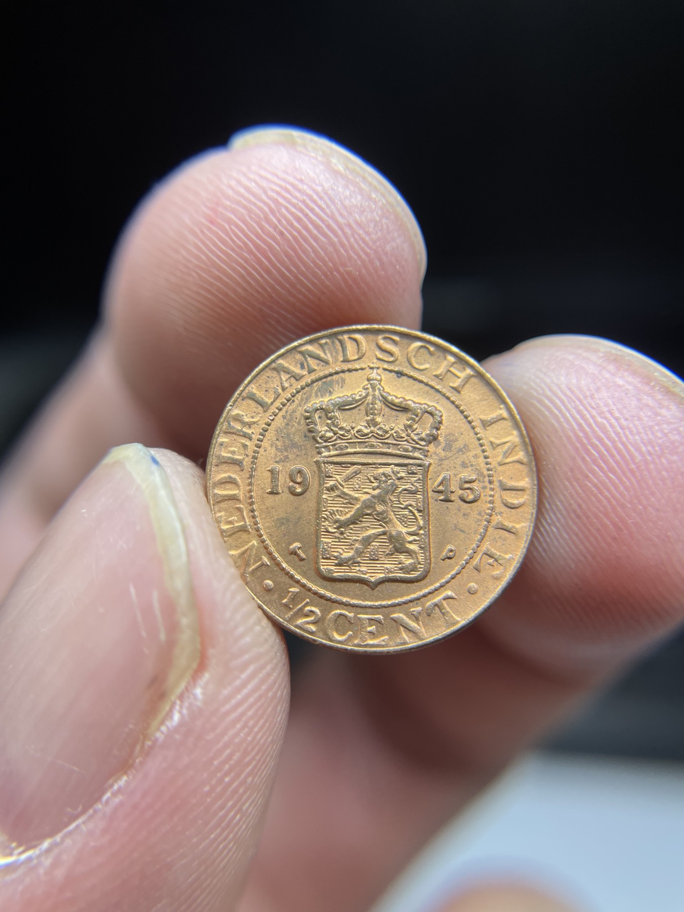 2024年集古藏今外币拍卖第五期-第1场—（总第41拍—老币专场） 带光1945年荷属东印度1/2