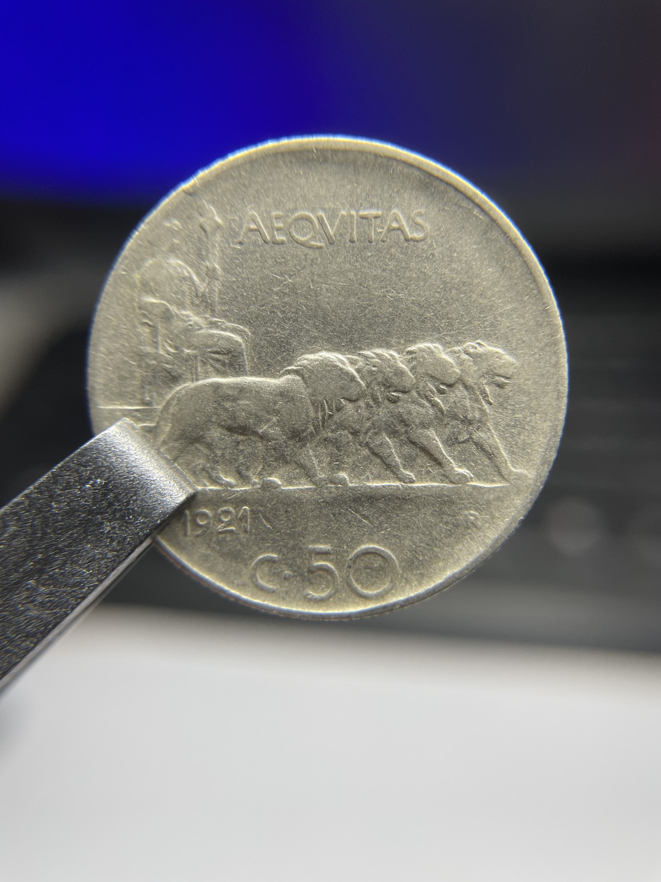 2024年集古藏今外币拍卖第五期-第1场—（总第41拍—老币专场） 1921年意大利50分