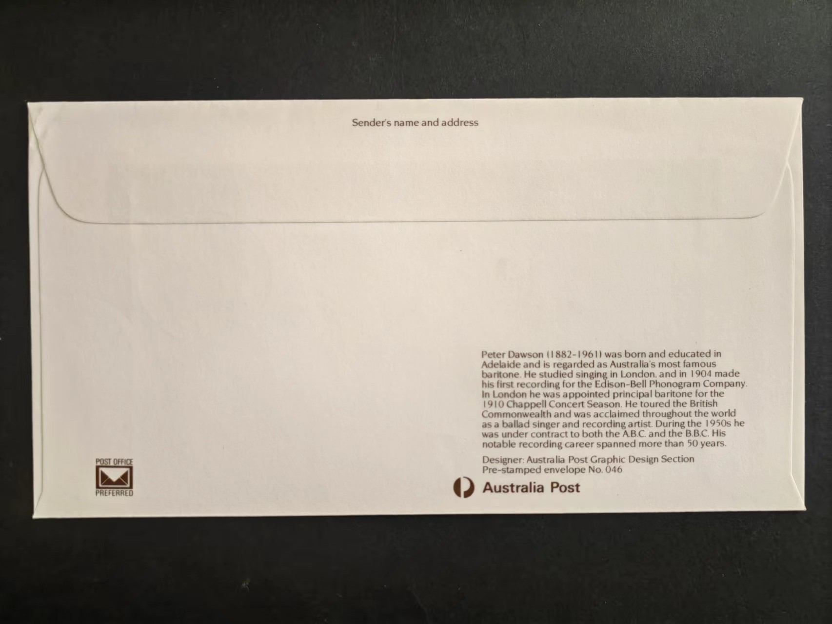 多国邮封✌（拍卖专场）精品🔥专场 第61场 澳大利亚著名录音师