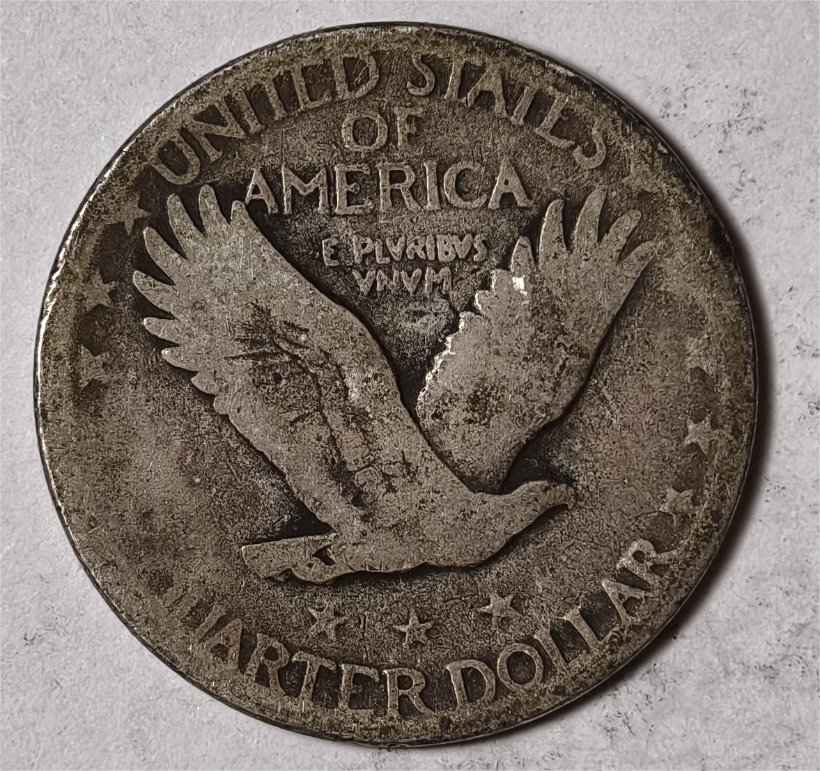 紫瑗钱币——第376期拍卖 美国 1925年 小飞鹰 25美分 6.25克 0.9银