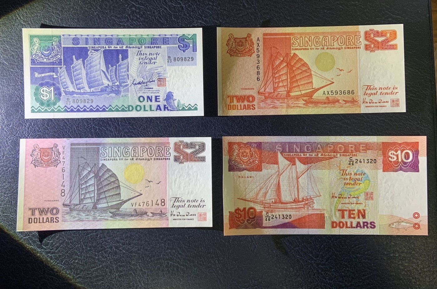 收藏联盟Quantum Auction 第339期拍卖  新加坡船版1到10元 品相UNC 5元品相非全新