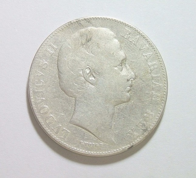德国巴伐利亚1865年 圣母抱婴1泰勒银币 好品