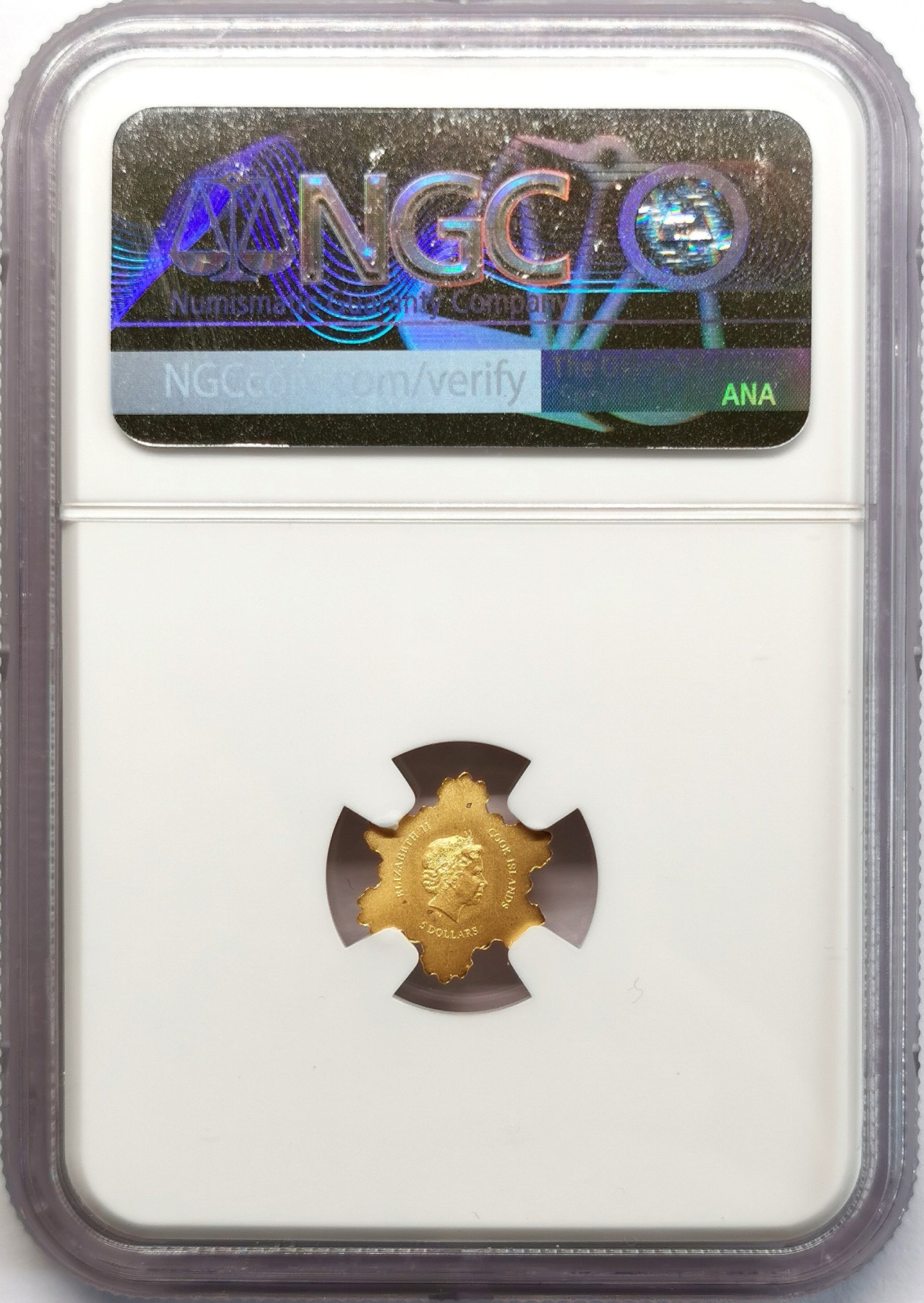 凡希社世界钱币微拍第二百六十六期 2018库克群岛雪花5元异形金币NGC-MS69