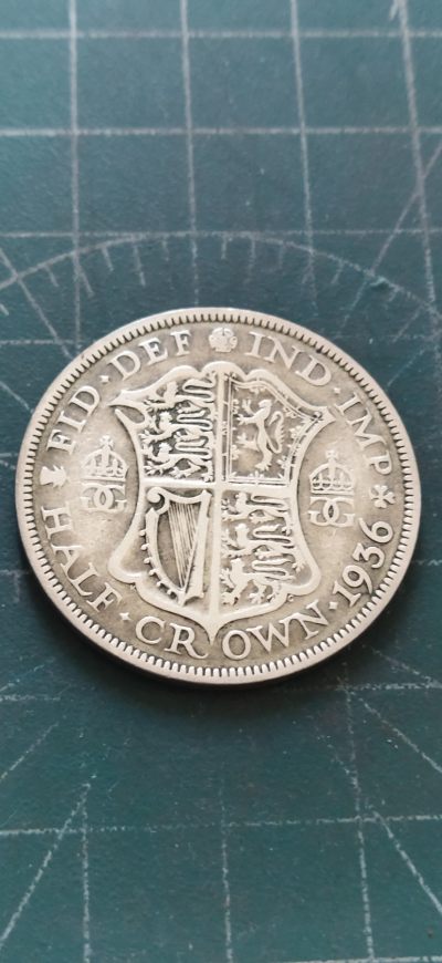 外国硬币初藏2024年第10场 - 英国1/2克朗银币1936年。